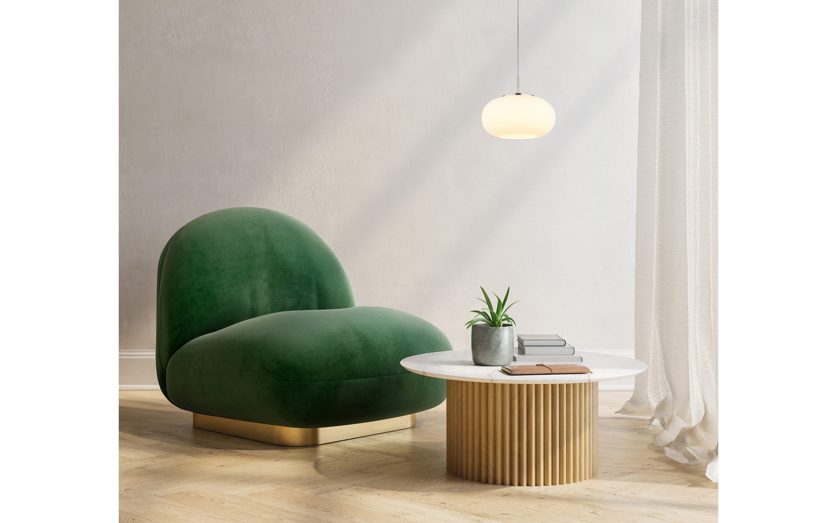 LED-Pendelleuchte Quintara, weiß/nickel, inkl. Höhenverstellung