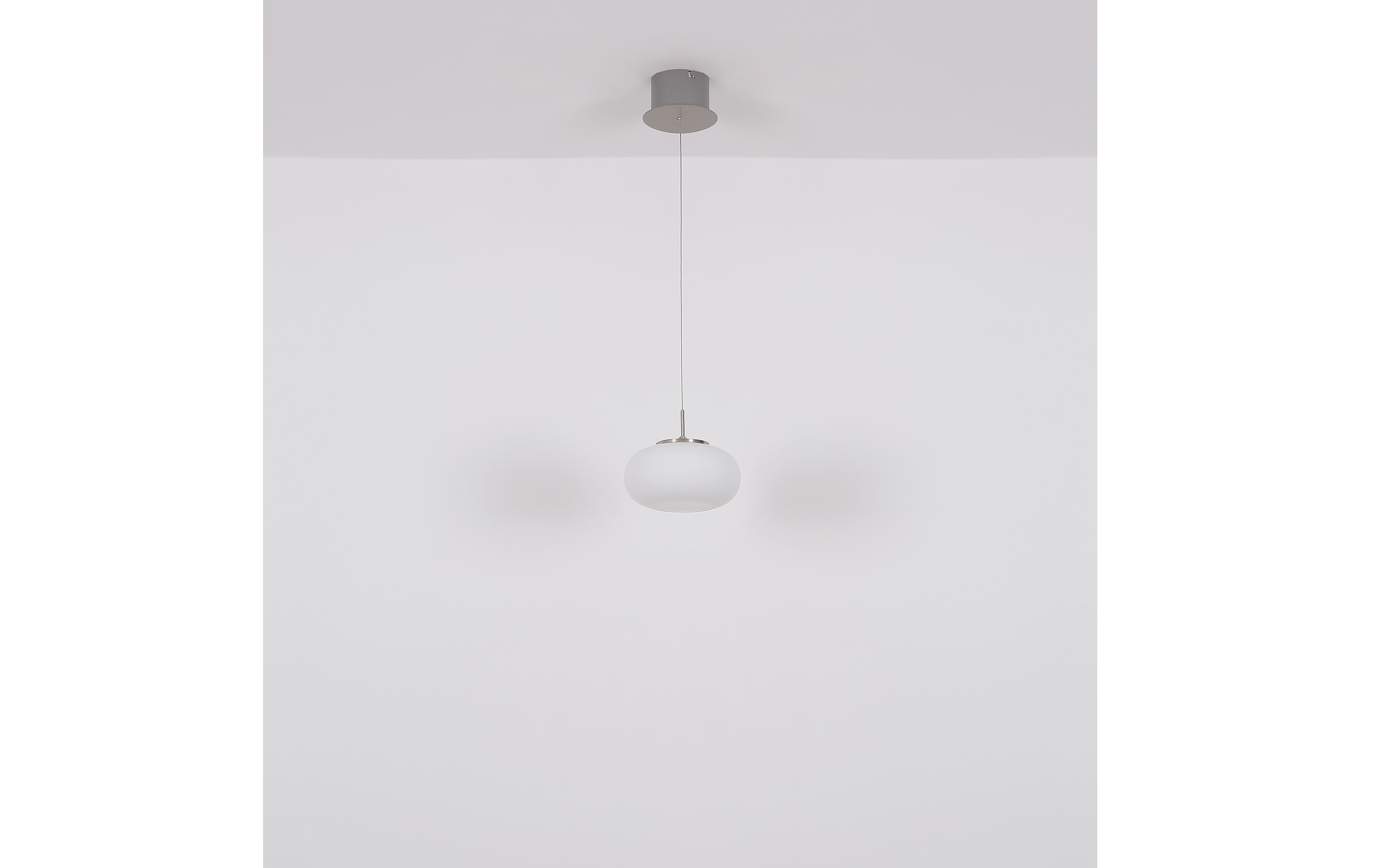 LED-Pendelleuchte Quintara, weiß/nickel, inkl. Höhenverstellung