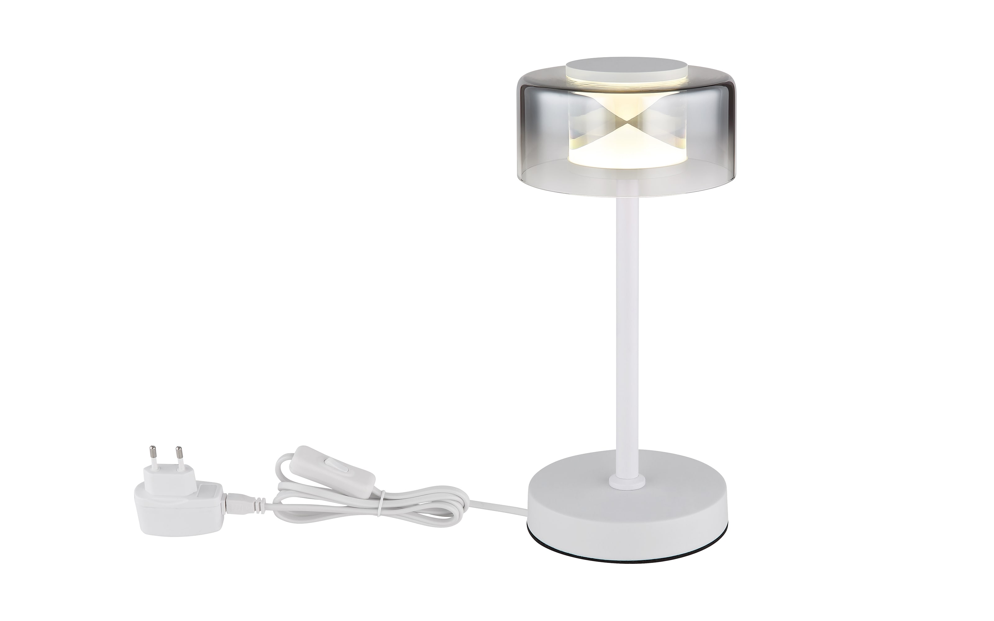 LED-Tischleuchte Belinda, weiß/rauchfarbig