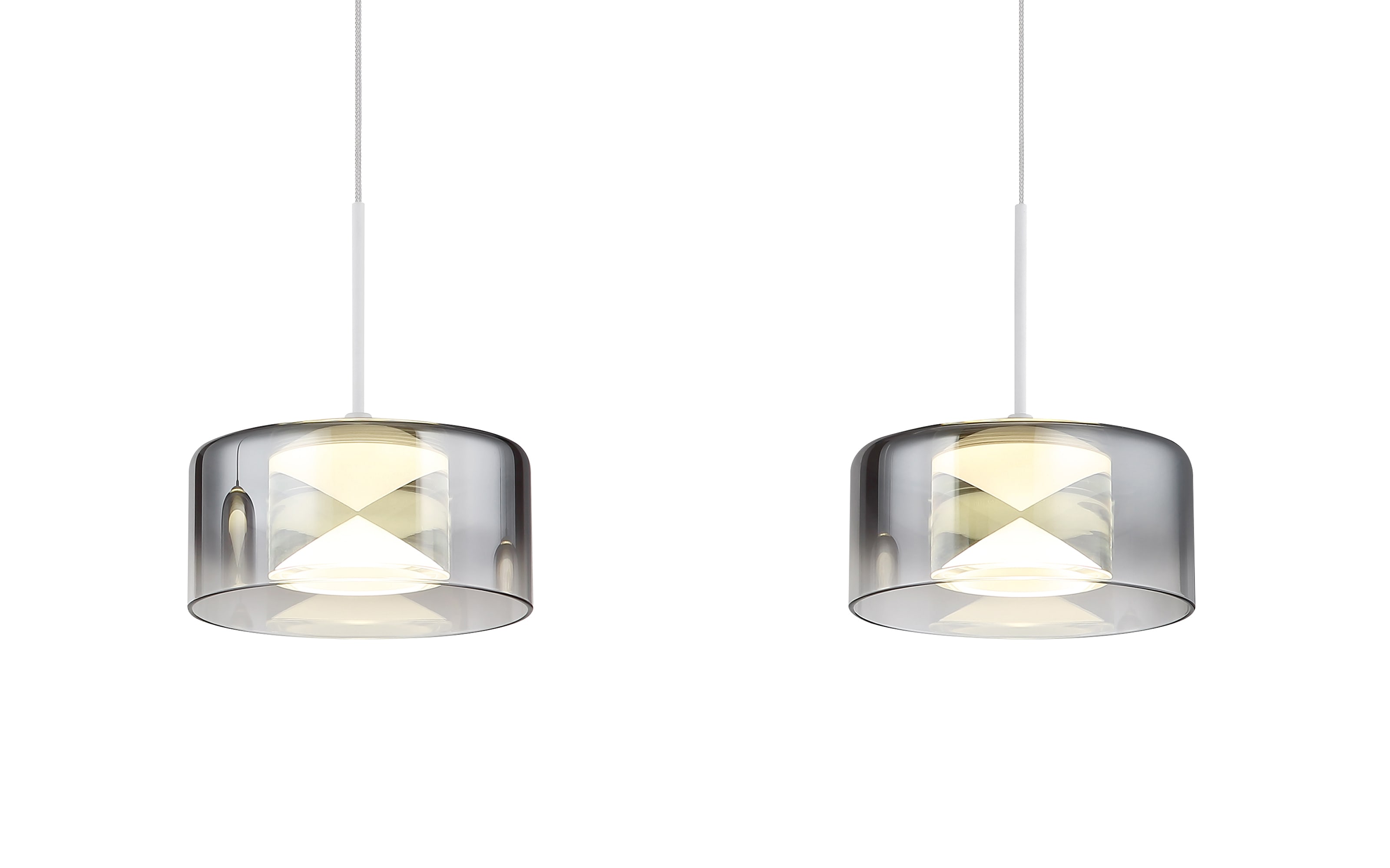 LED-Pendelleuchte Belinda, weiß/rauchfarbig