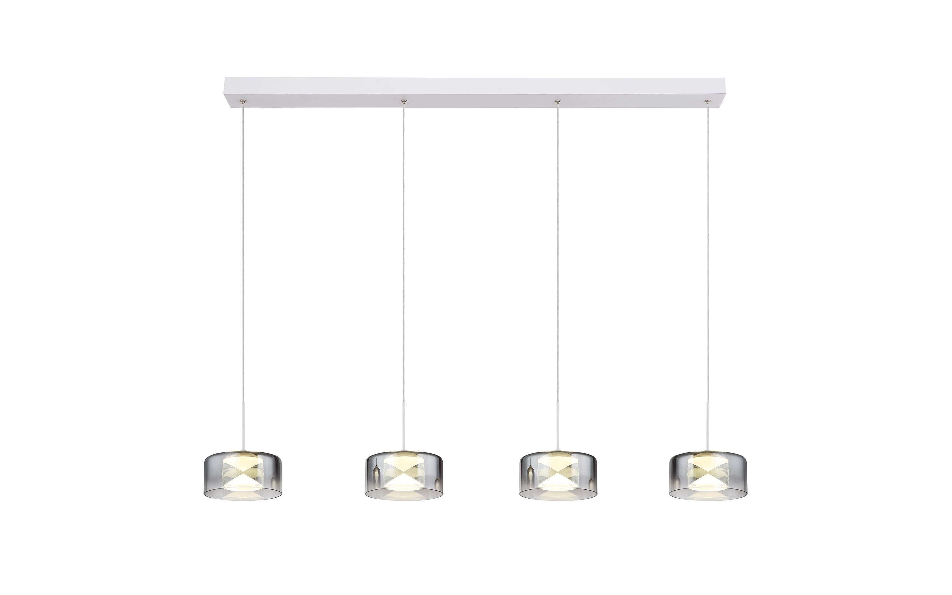 LED-Pendelleuchte Belinda, weiß/rauchfarbig