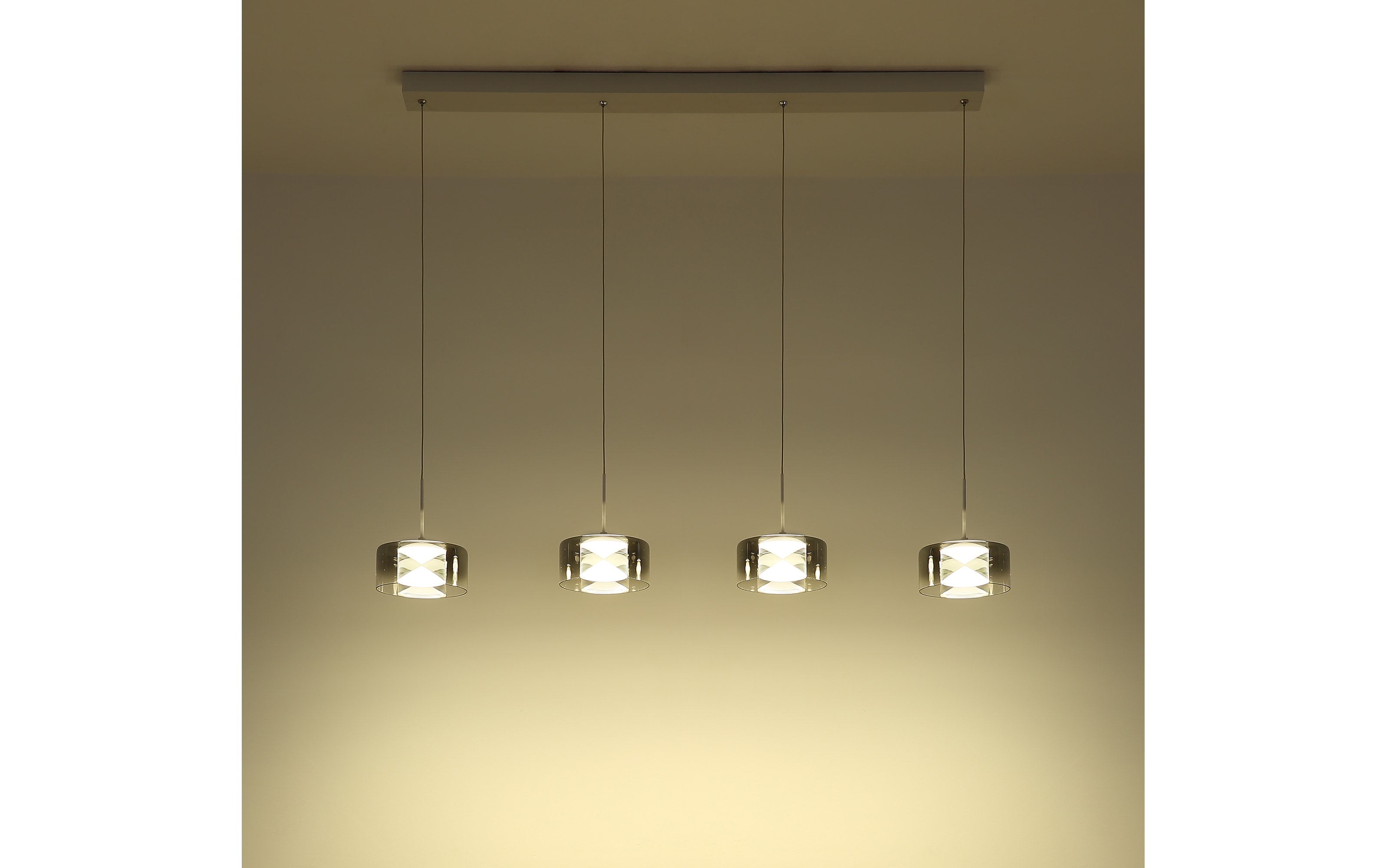 LED-Pendelleuchte Belinda, weiß/rauchfarbig