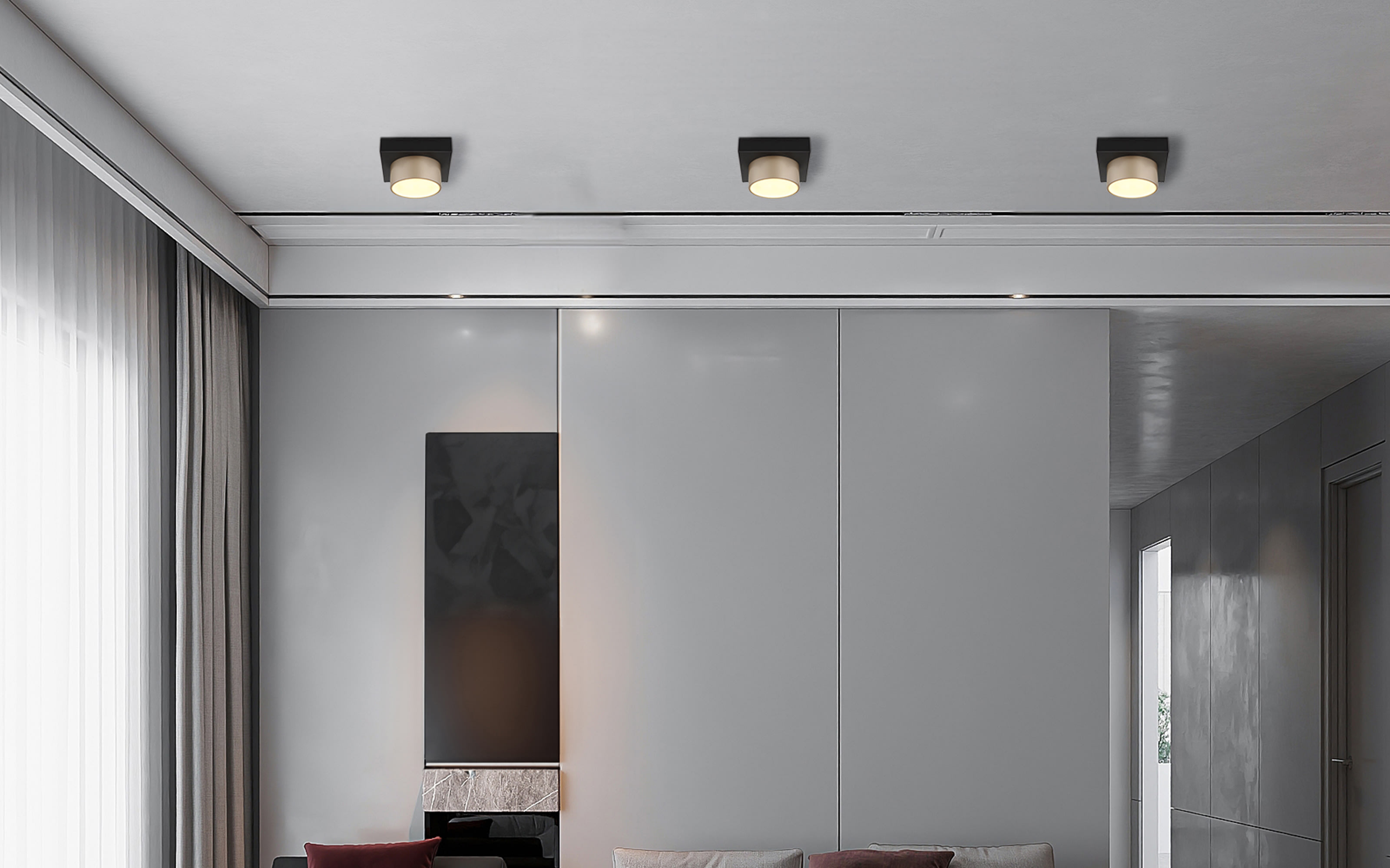 LED-Deckenleuchte Raymond, schwarz/goldfarbig