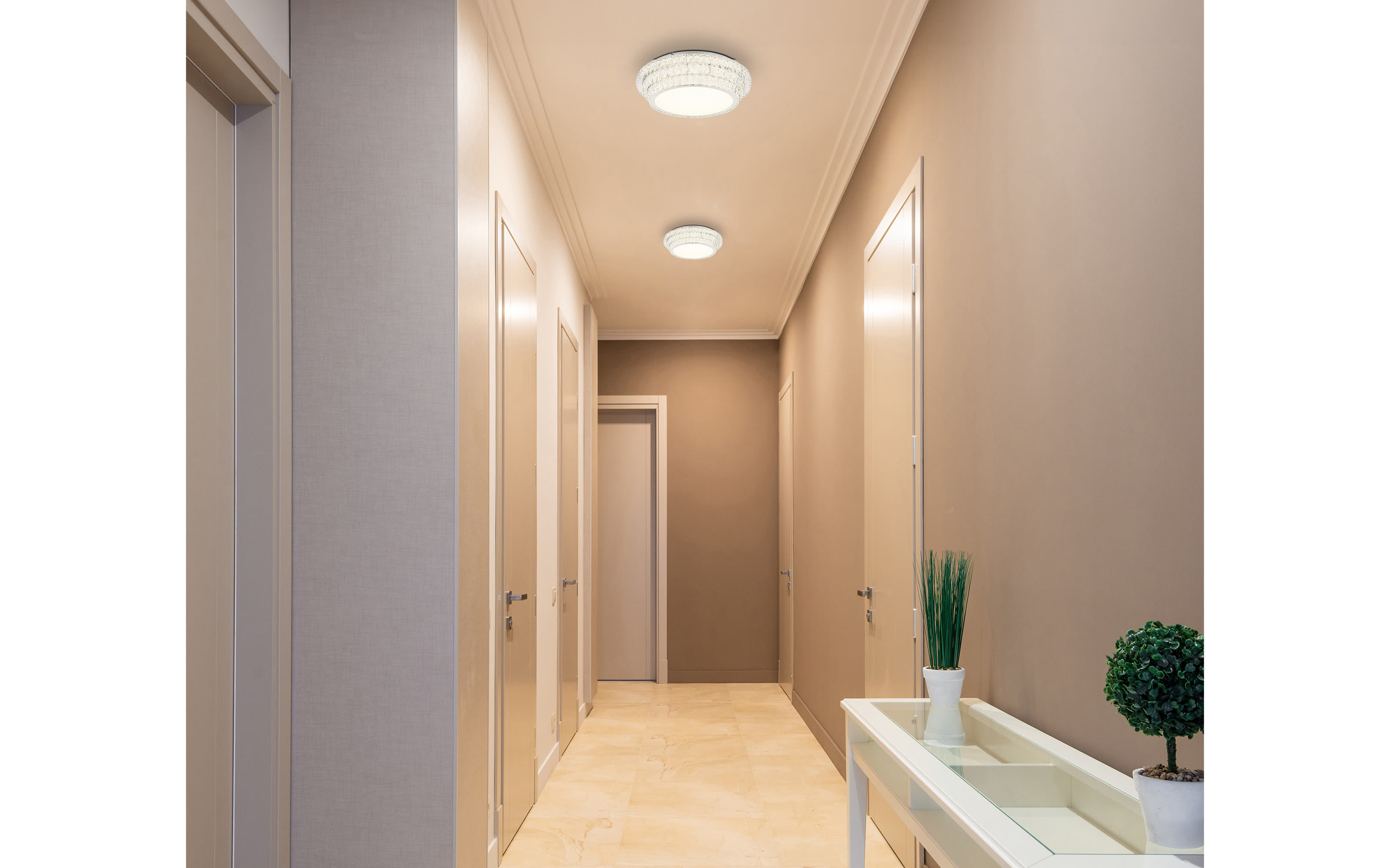 LED-Deckenleuchte Klara, transparent, 60 cm, inkl. CCT und Fernbedienung