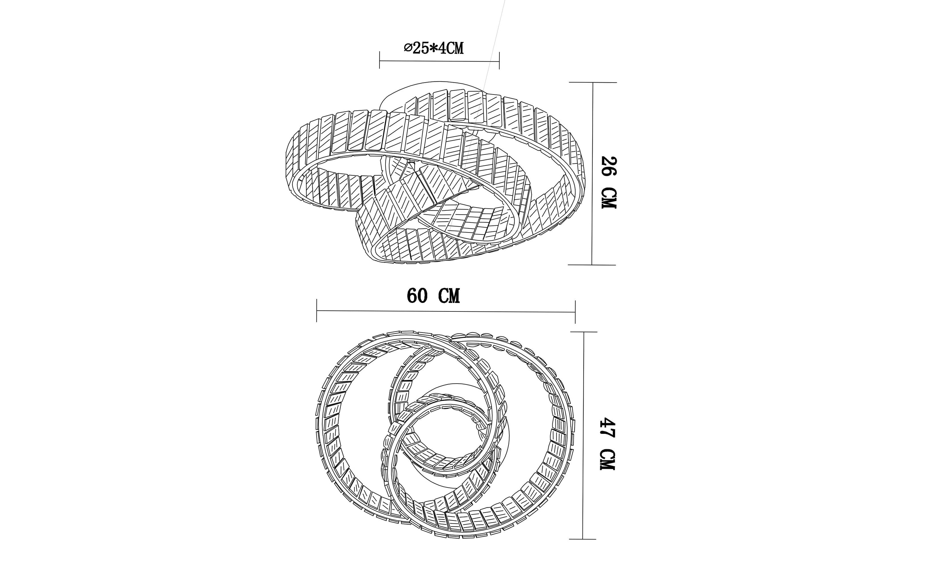 LED-Deckenleuchte Mucky, klar/chrom