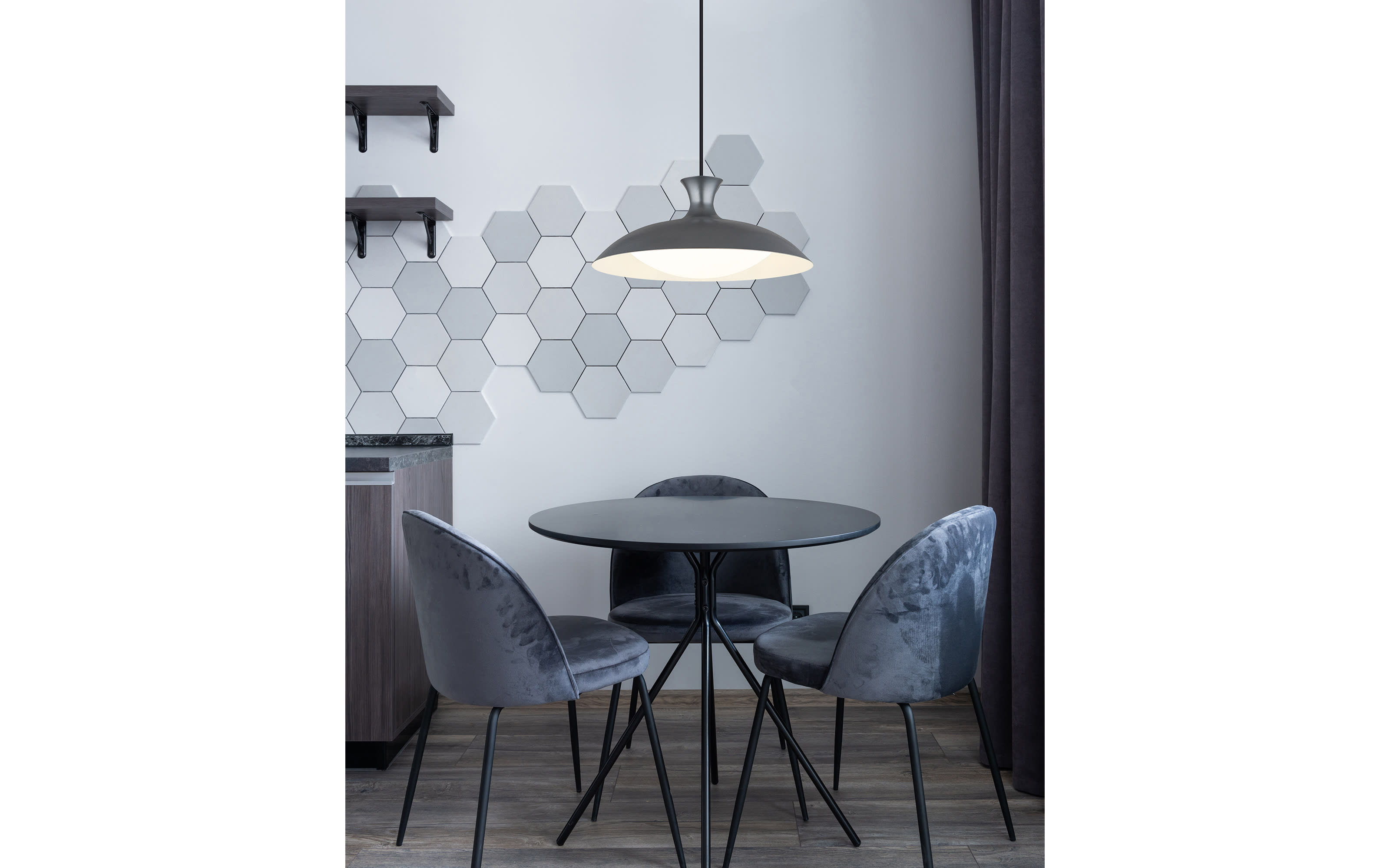 LED-Pendelleuchte Rocha, grau