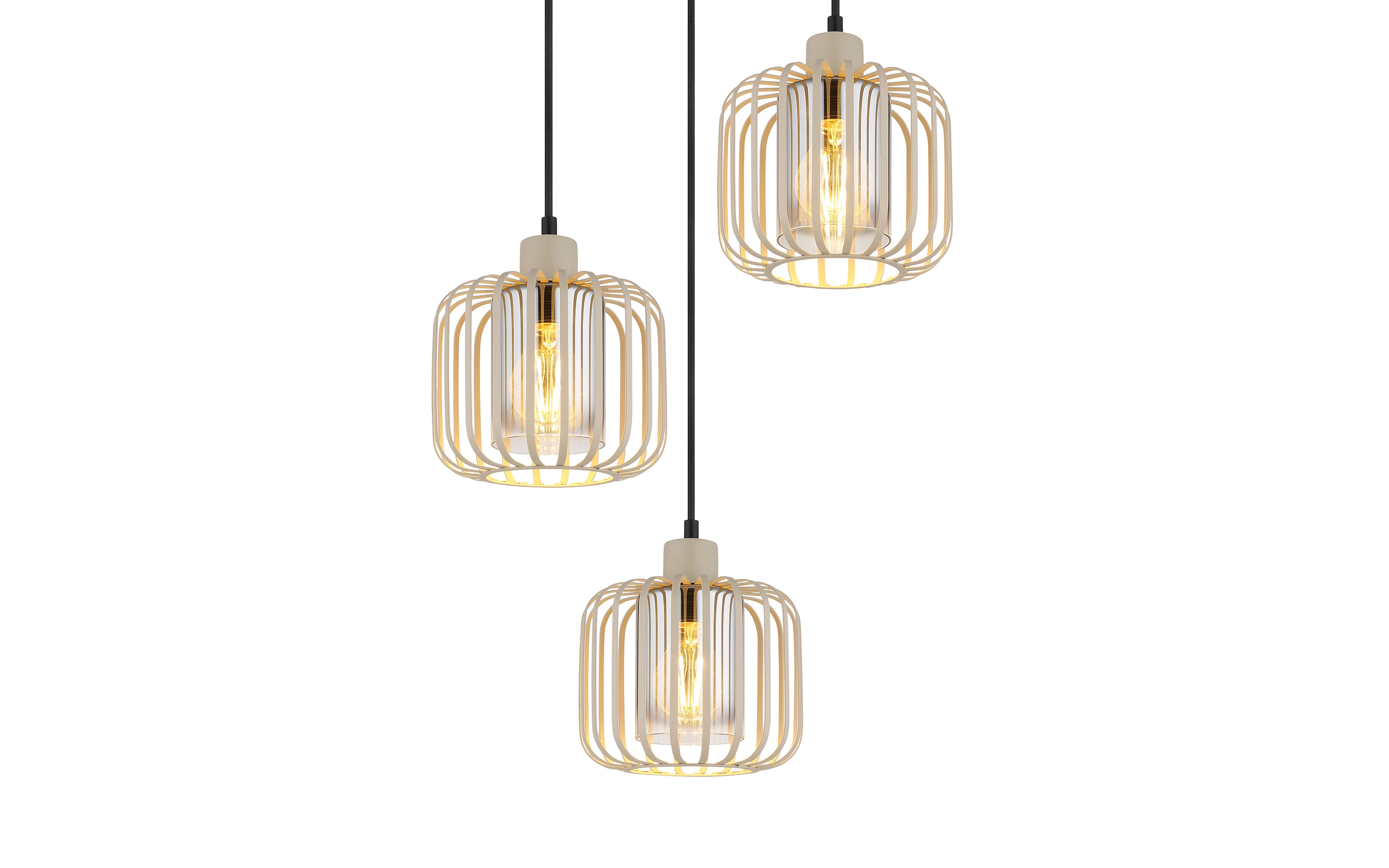 Pendelleuchte Alfred, sandfarbig, 3-flammig