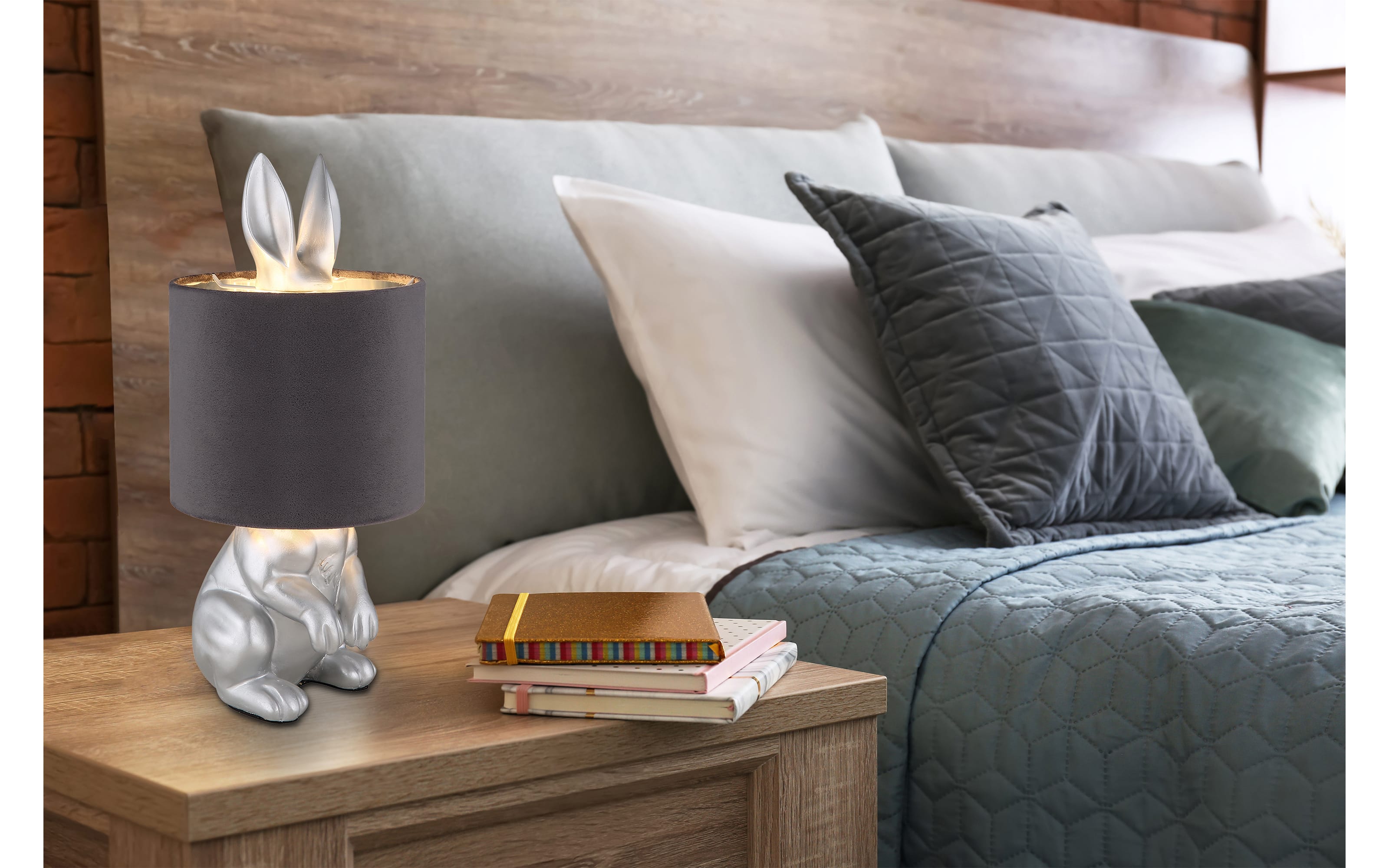 Tischleuchte Rabbit, silberfarbig