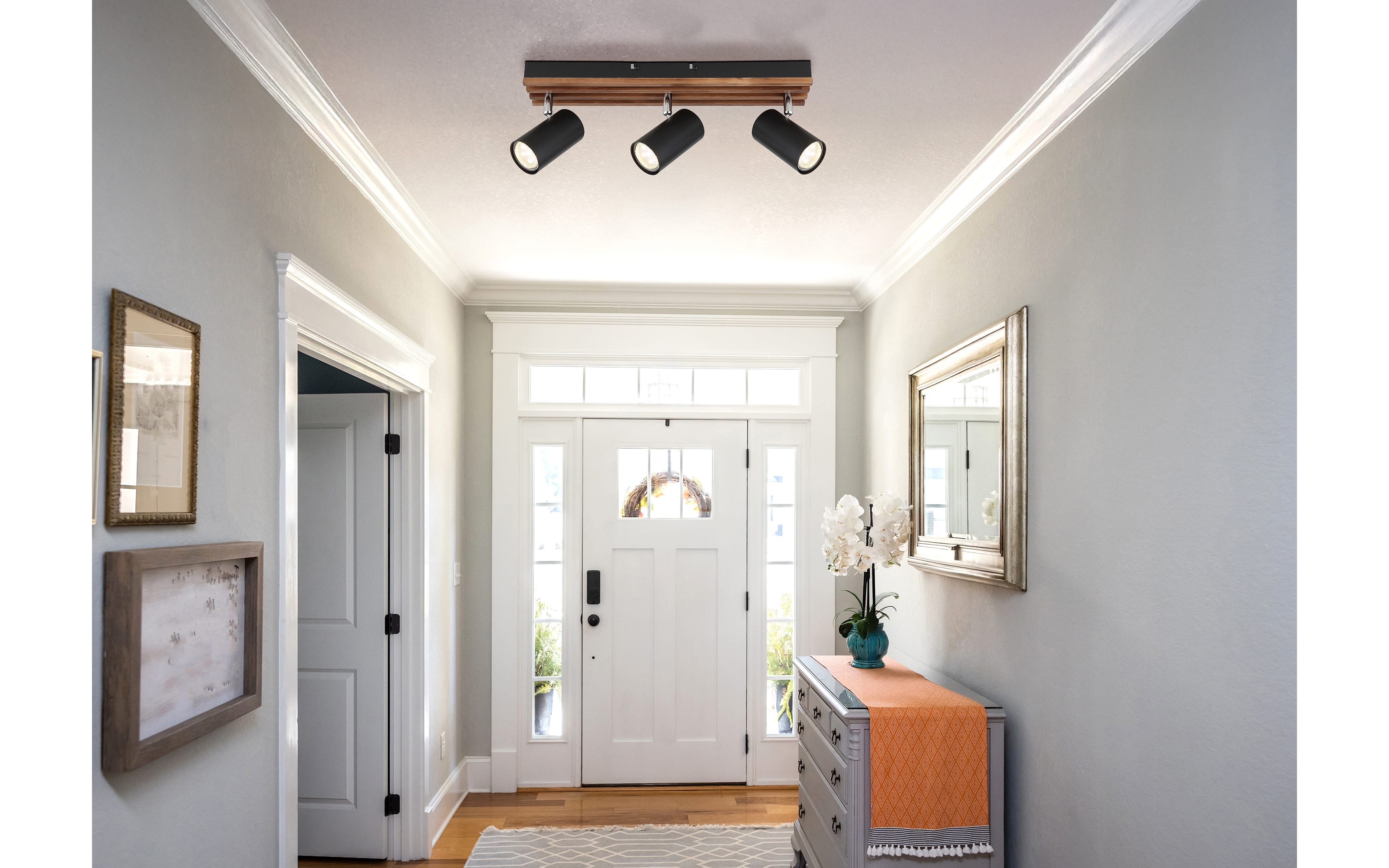 Deckenleuchte Kayden, dunkelbraun/schwarz, 3-flammig