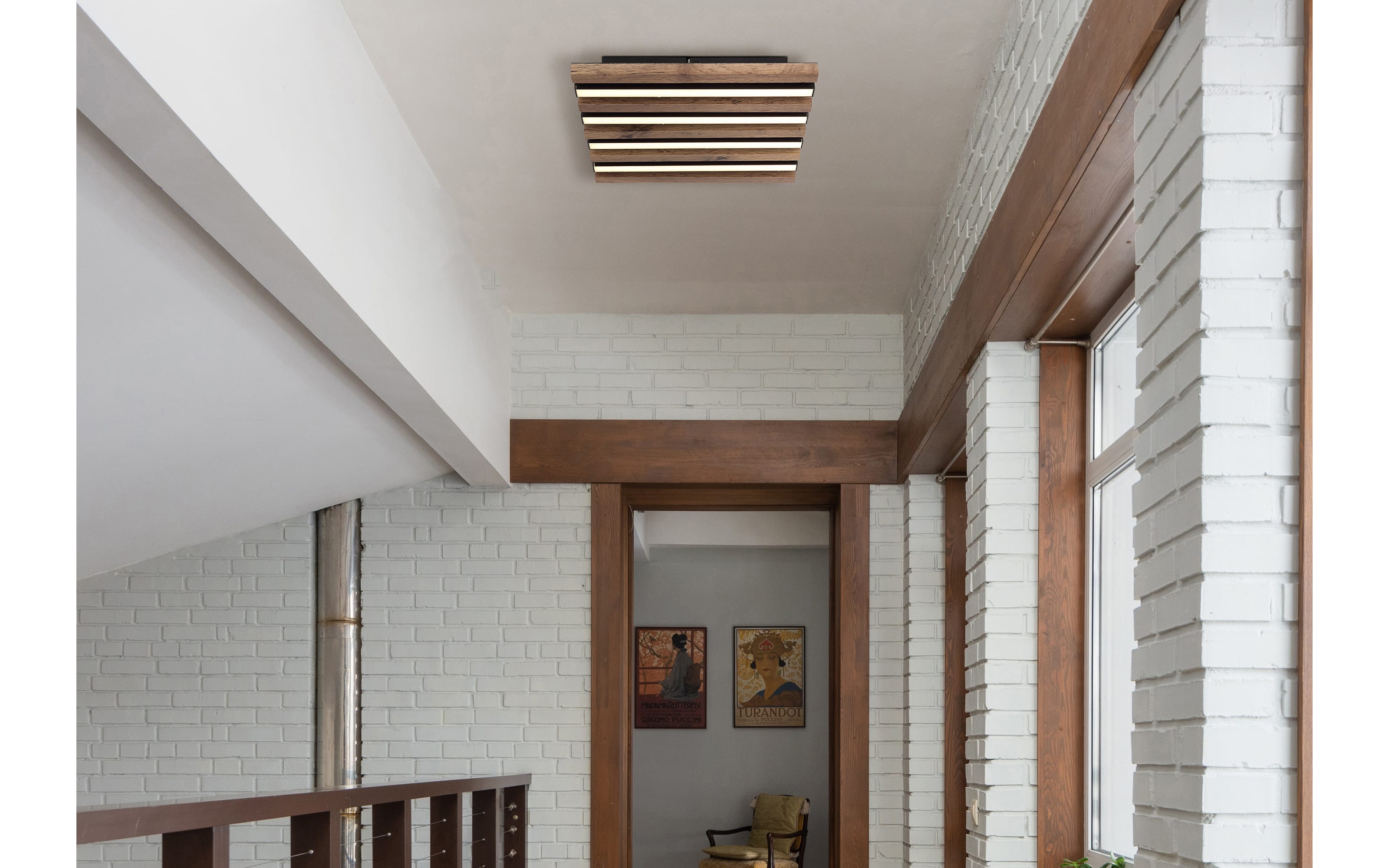 Deckenleuchte Hayden, dunkelbraun/schwarz