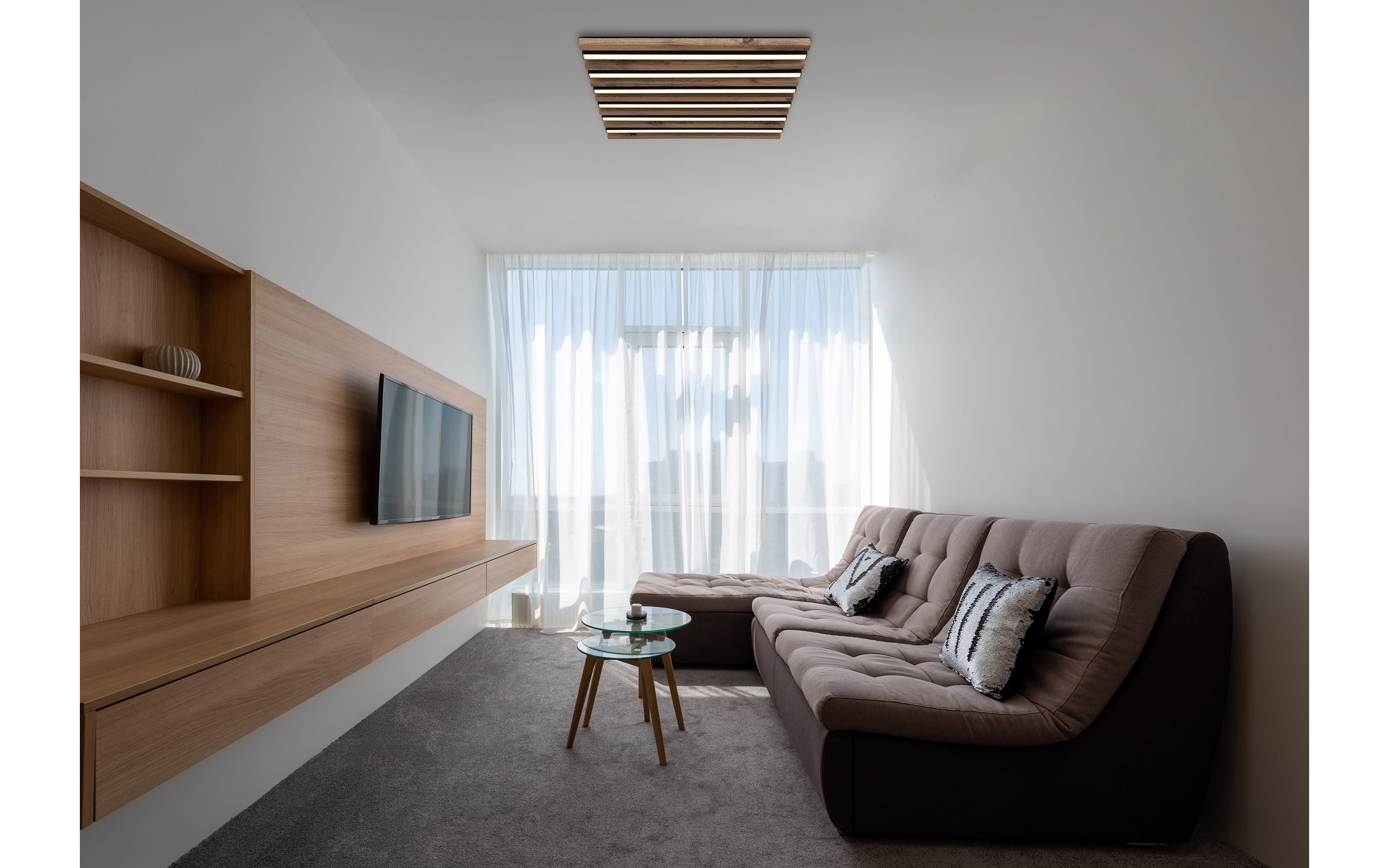 Deckenleuchte Hayden, dunkelbraun/schwarz