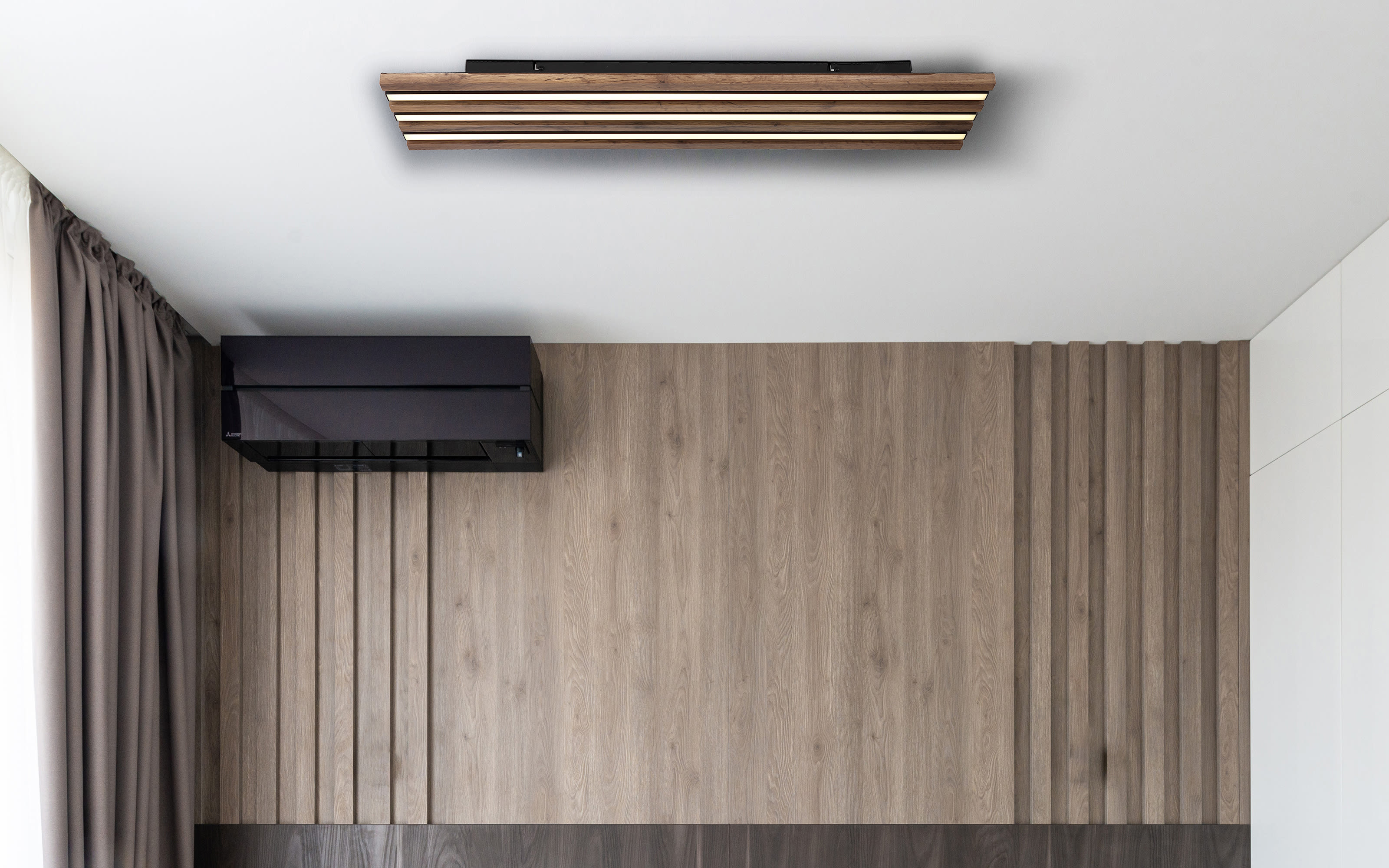 Deckenleuchte Hayden, dunkelbraun/schwarz