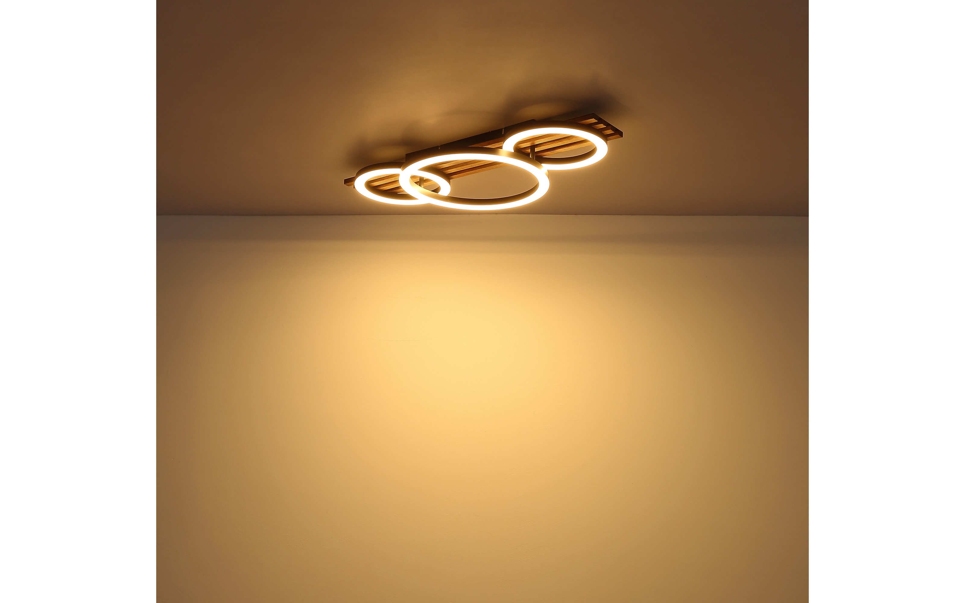 LED-Deckenleuchte Tisha, dunkelbraun/schwarz