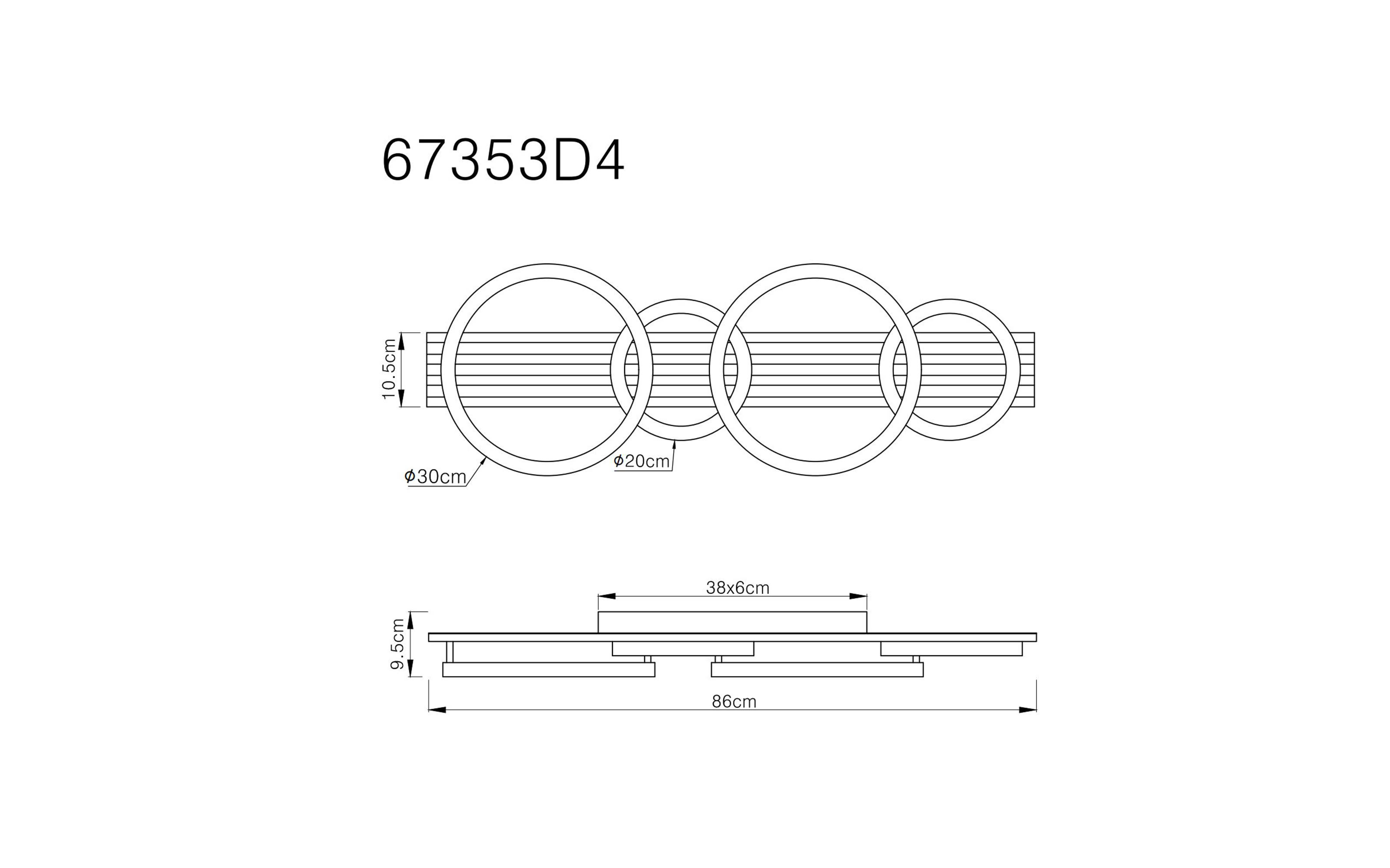 LED-Deckenleuchte Tisha, dunkelbraun/schwarz