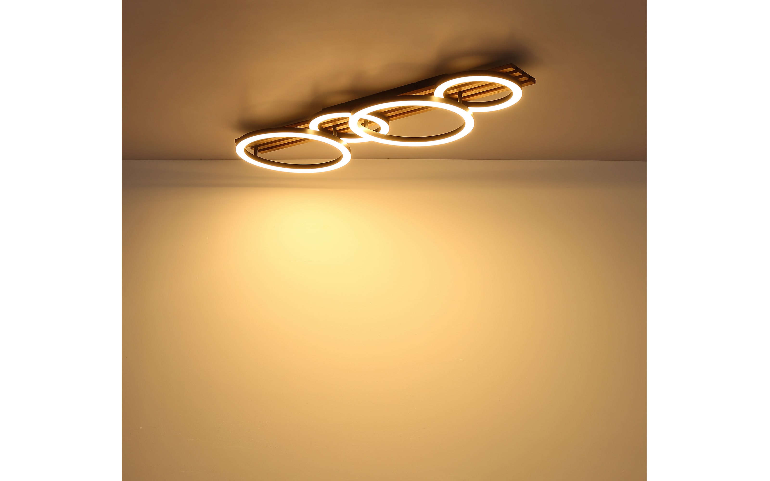 LED-Deckenleuchte Tisha, dunkelbraun/schwarz