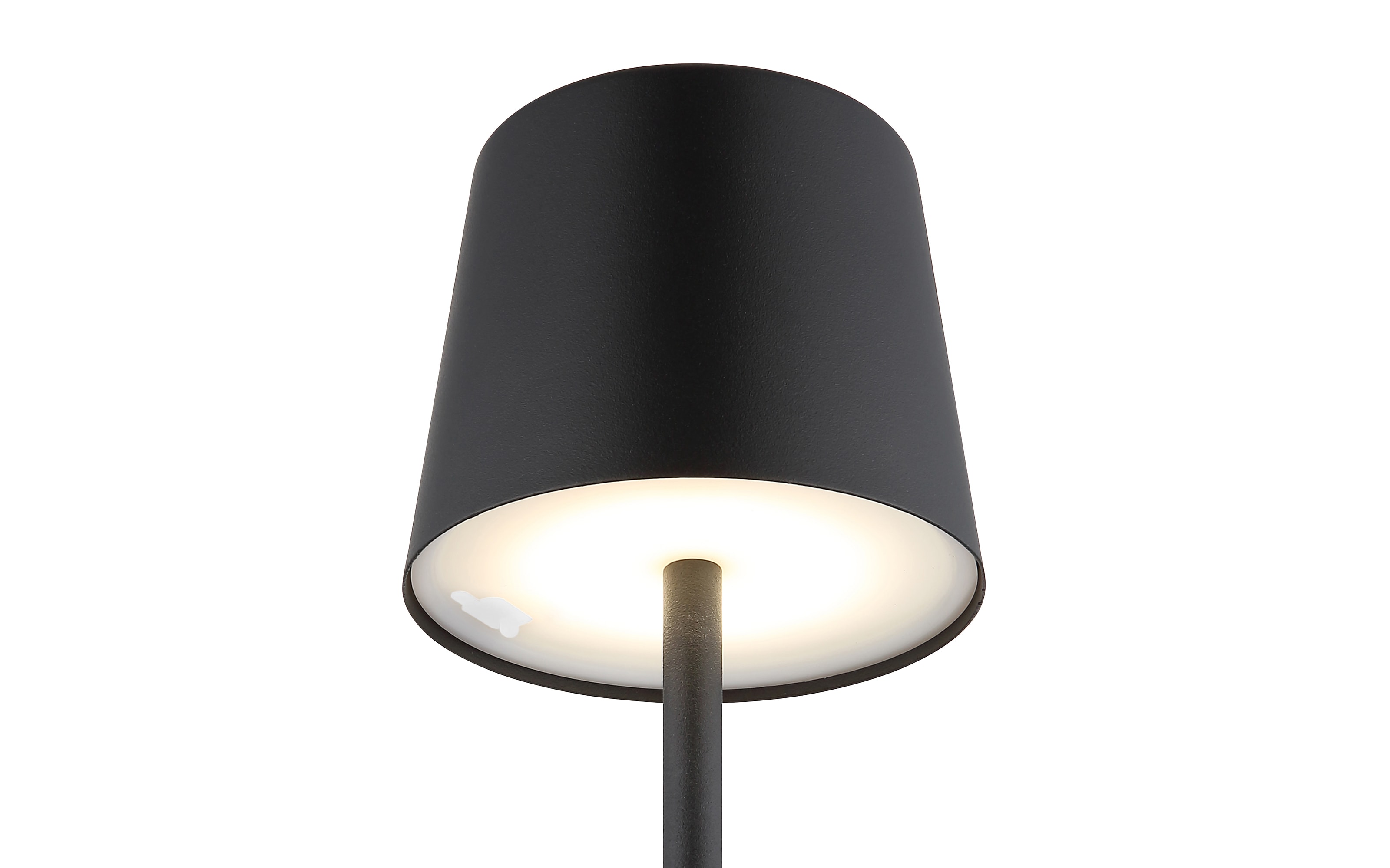 Akku-Tischleuchte Furri, schwarz/goldfarbig