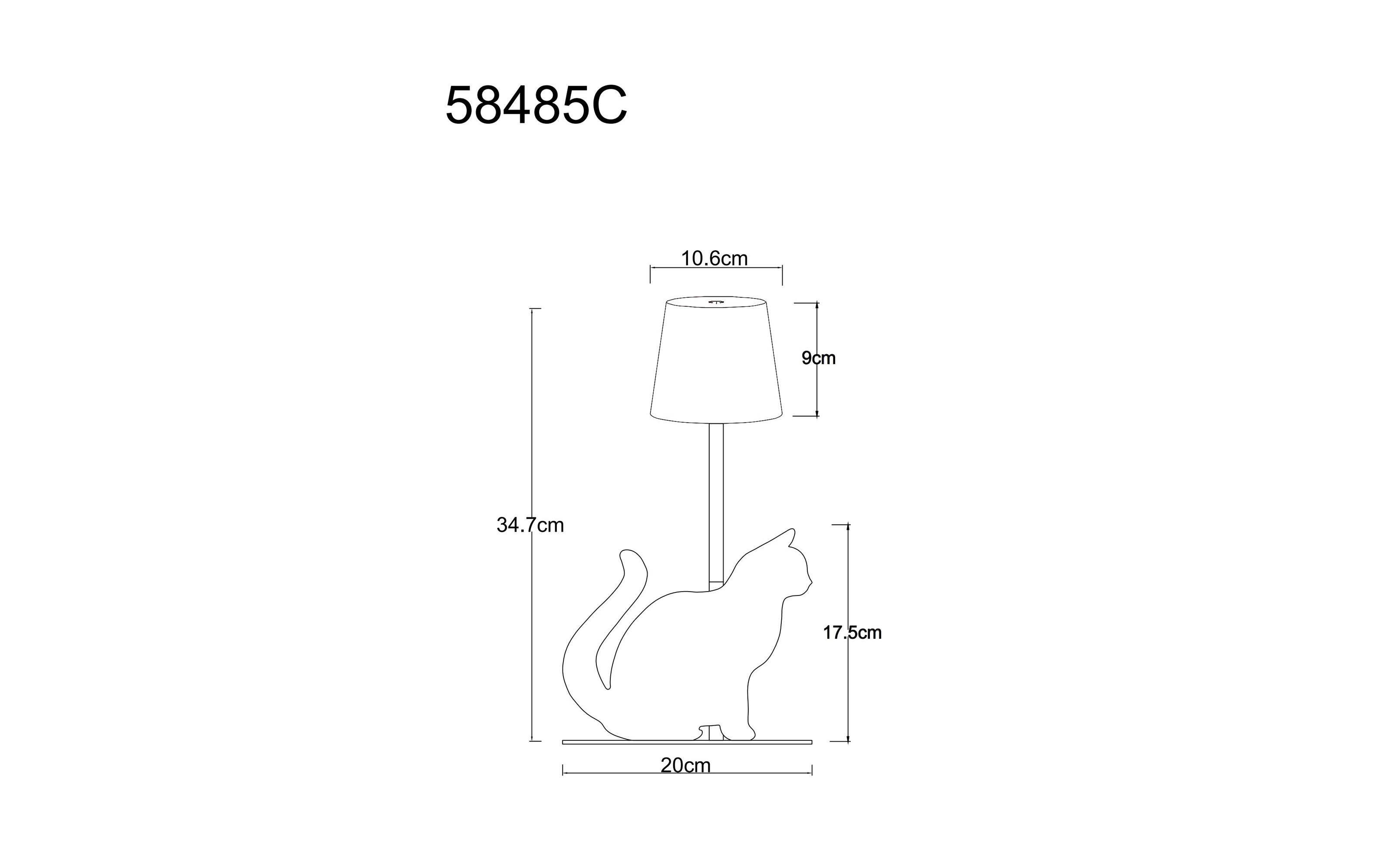Akku-Tischleuchte Furri, schwarz/goldfarbig