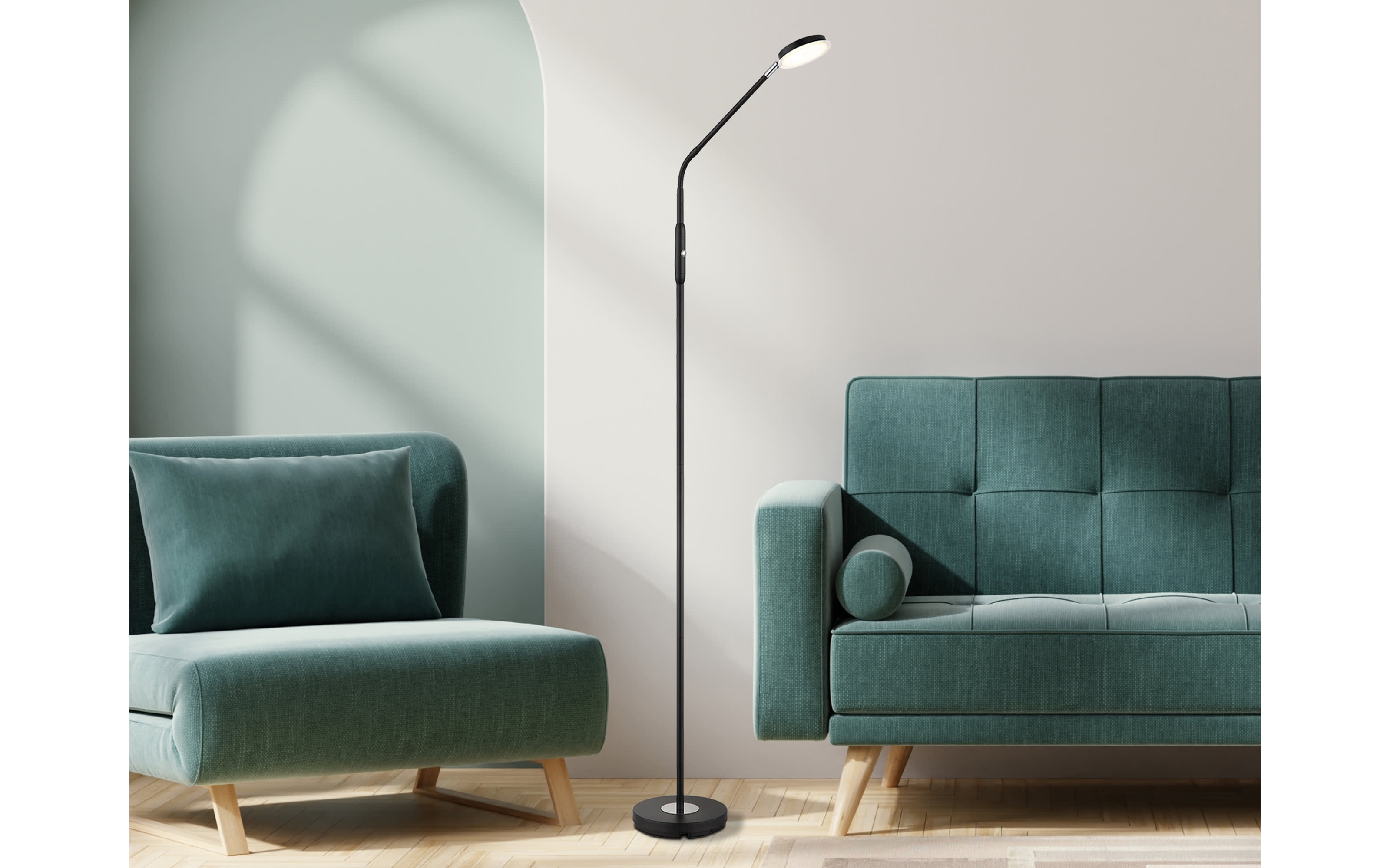 LED-Standleuchte Silvio, schwarz, inkl. Memoryfunktion