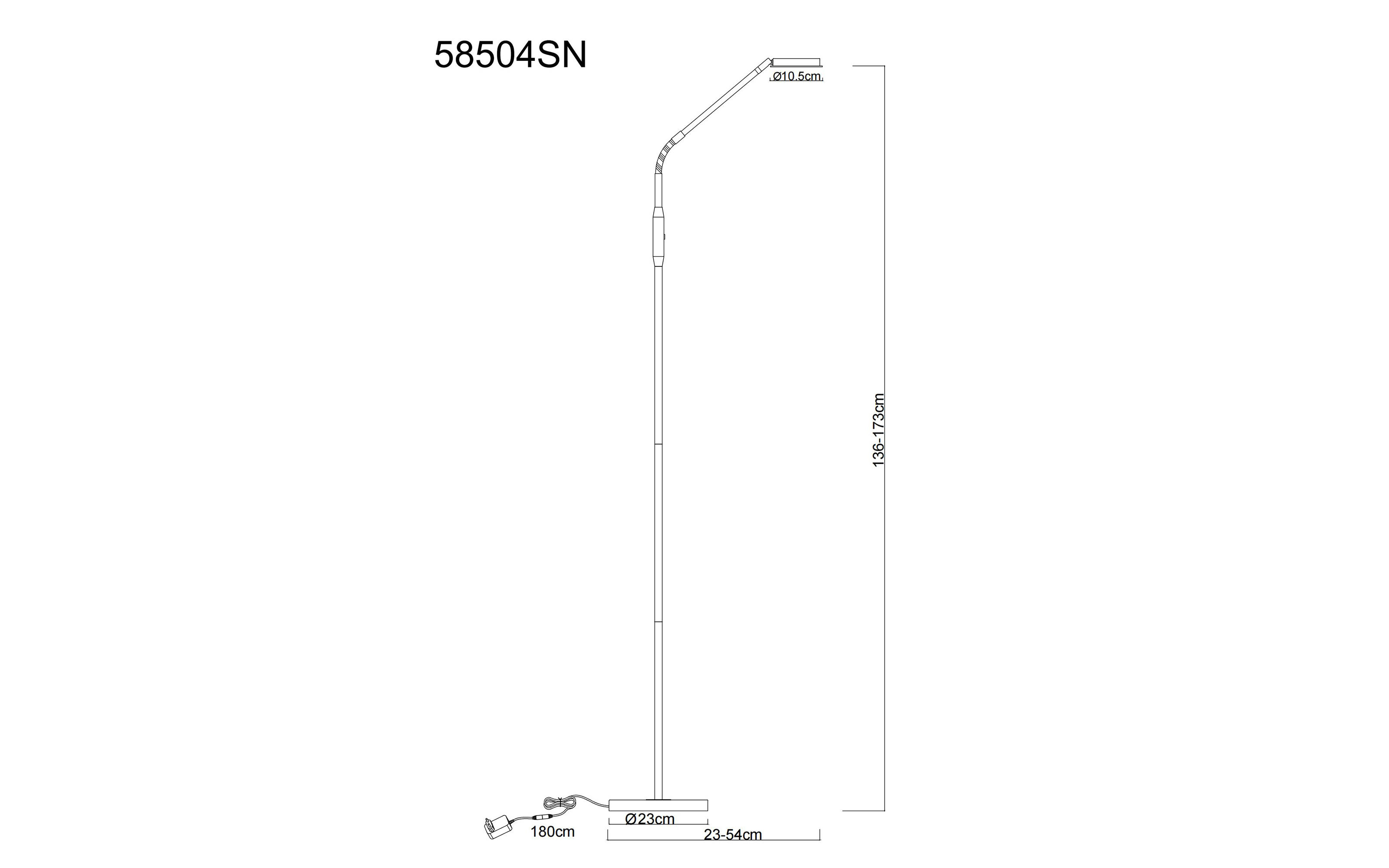 LED-Standleuchte Silvio, nickel, inkl. Memoryfunktion