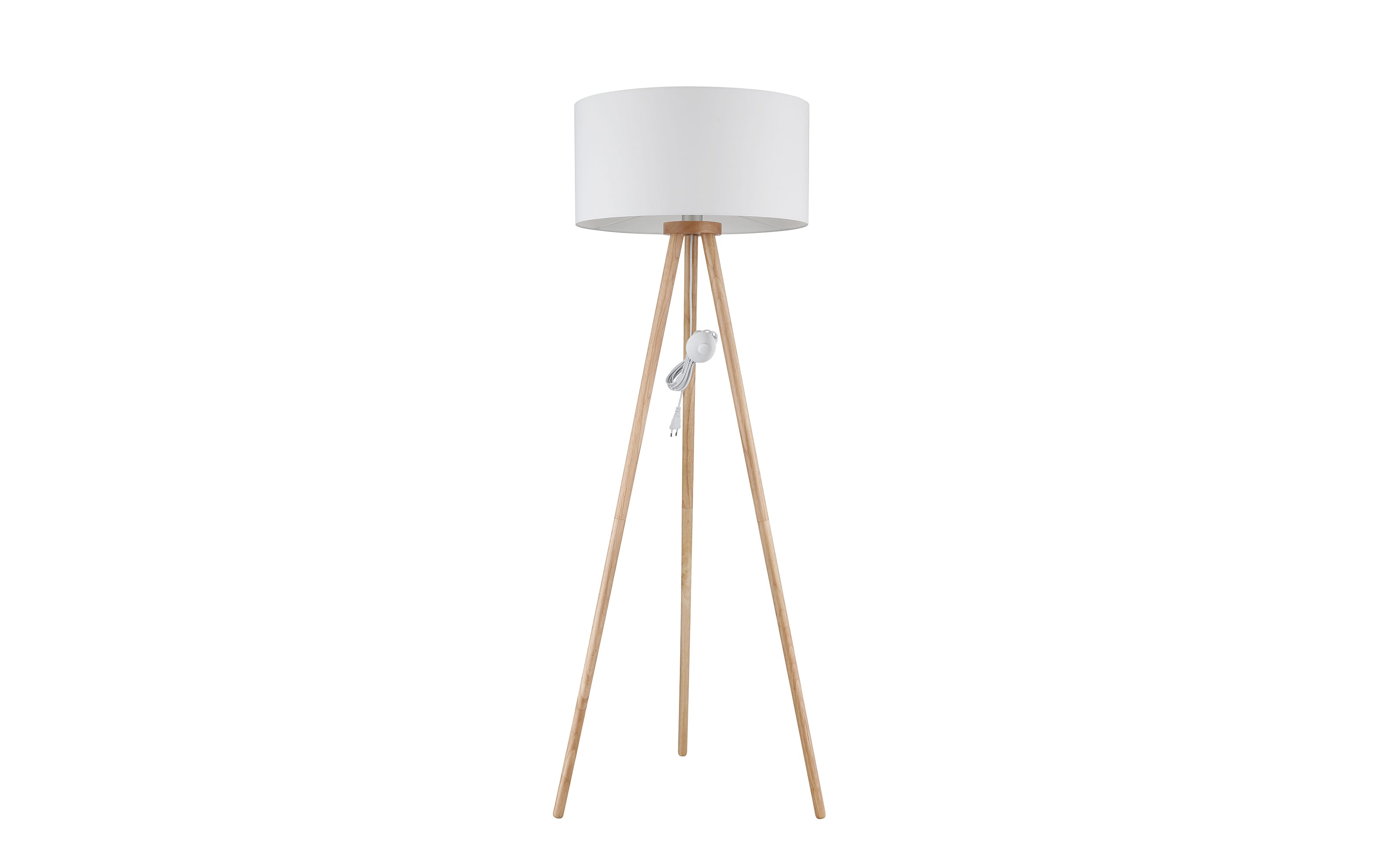 Stehleuchte Stabilo, holz/weiß