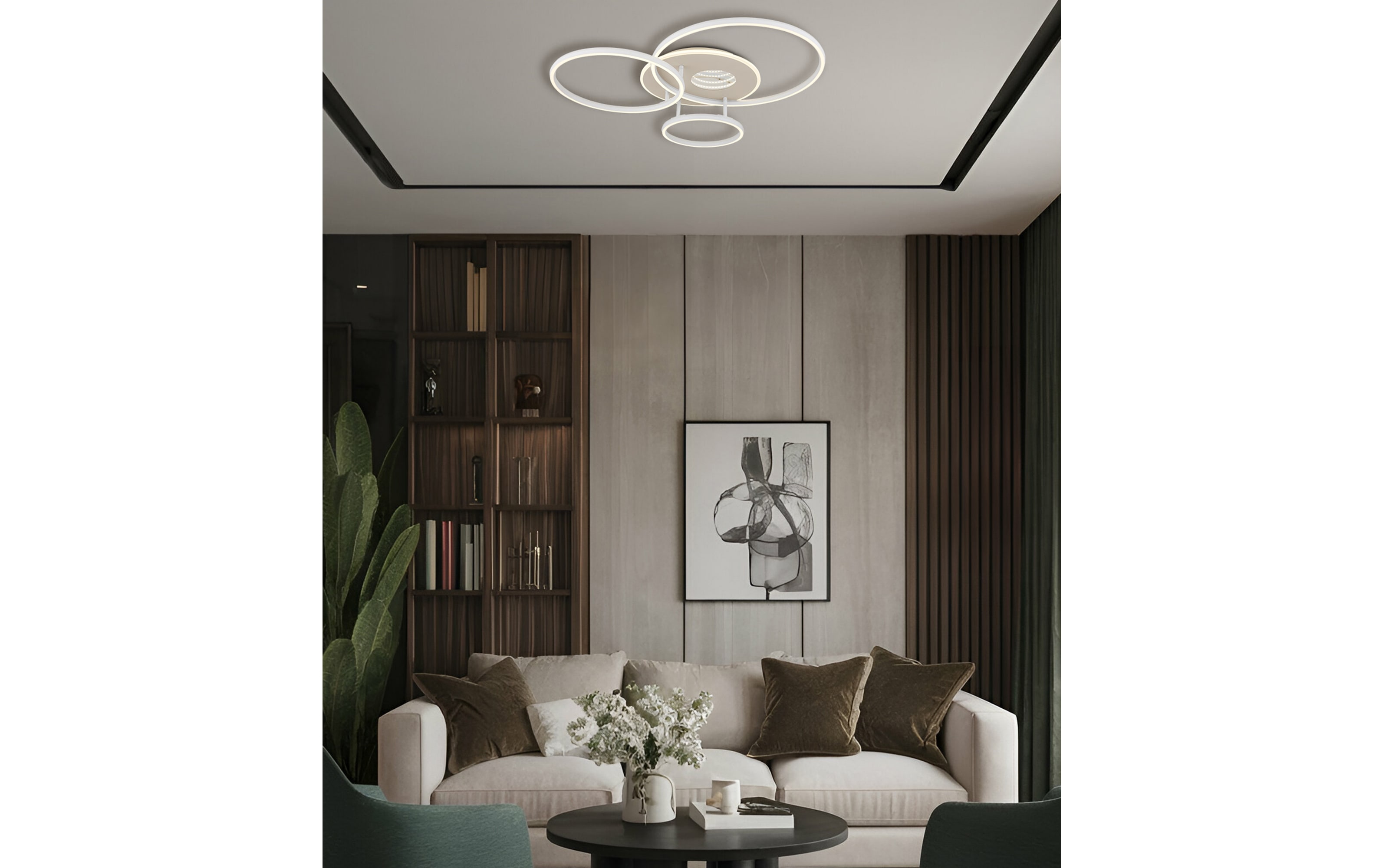 LED-Deckenleuchte Invertina, sandfarbig, inkl. Fernbedienung 