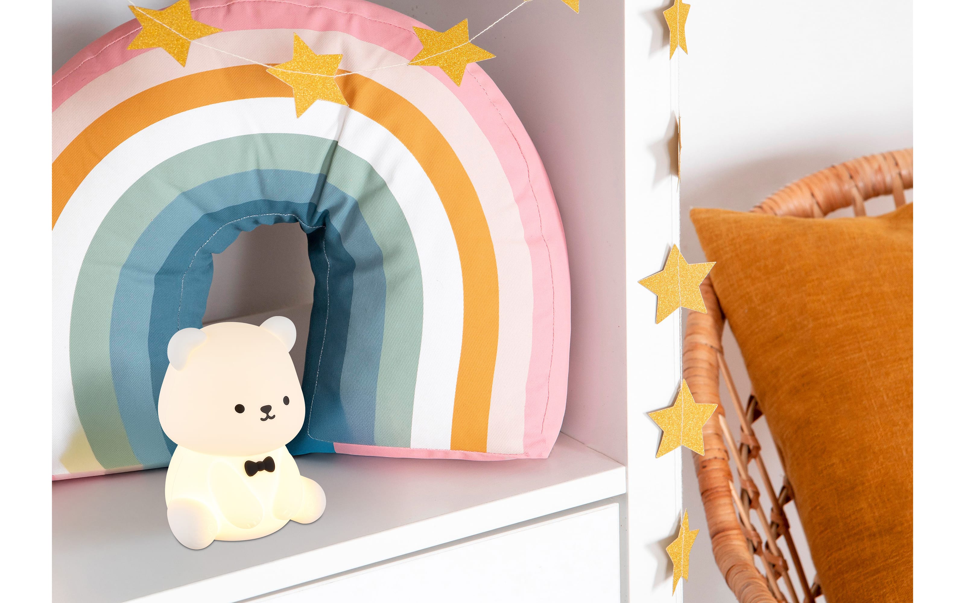 Akku-Tischleuchte Teddy, weiß, inkl. RGB-Farbwechsler