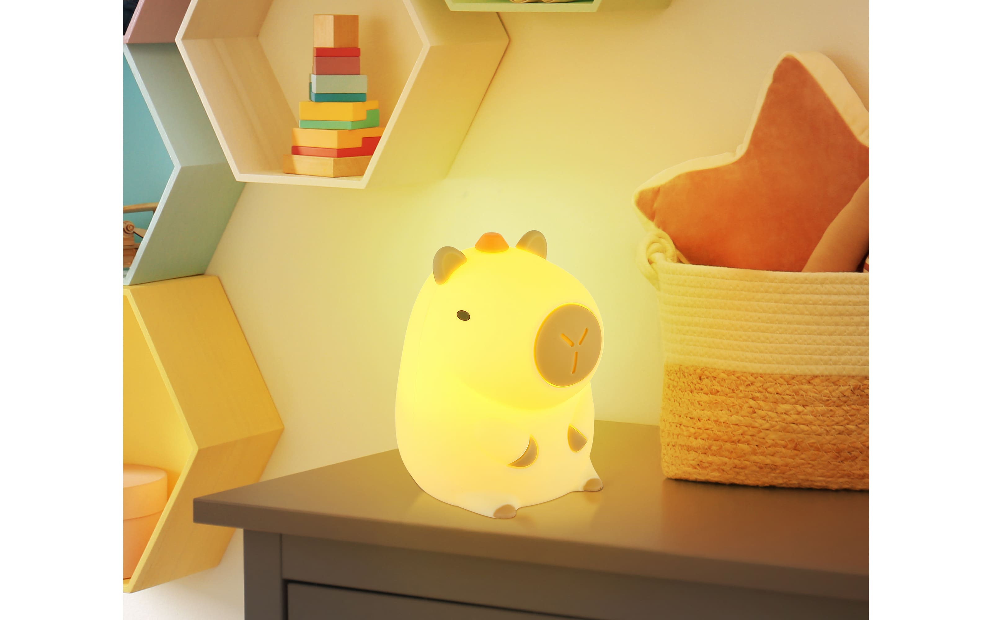 Akku-Tischleuchte Capybara, braun, inkl. RGB-Farbwechsler