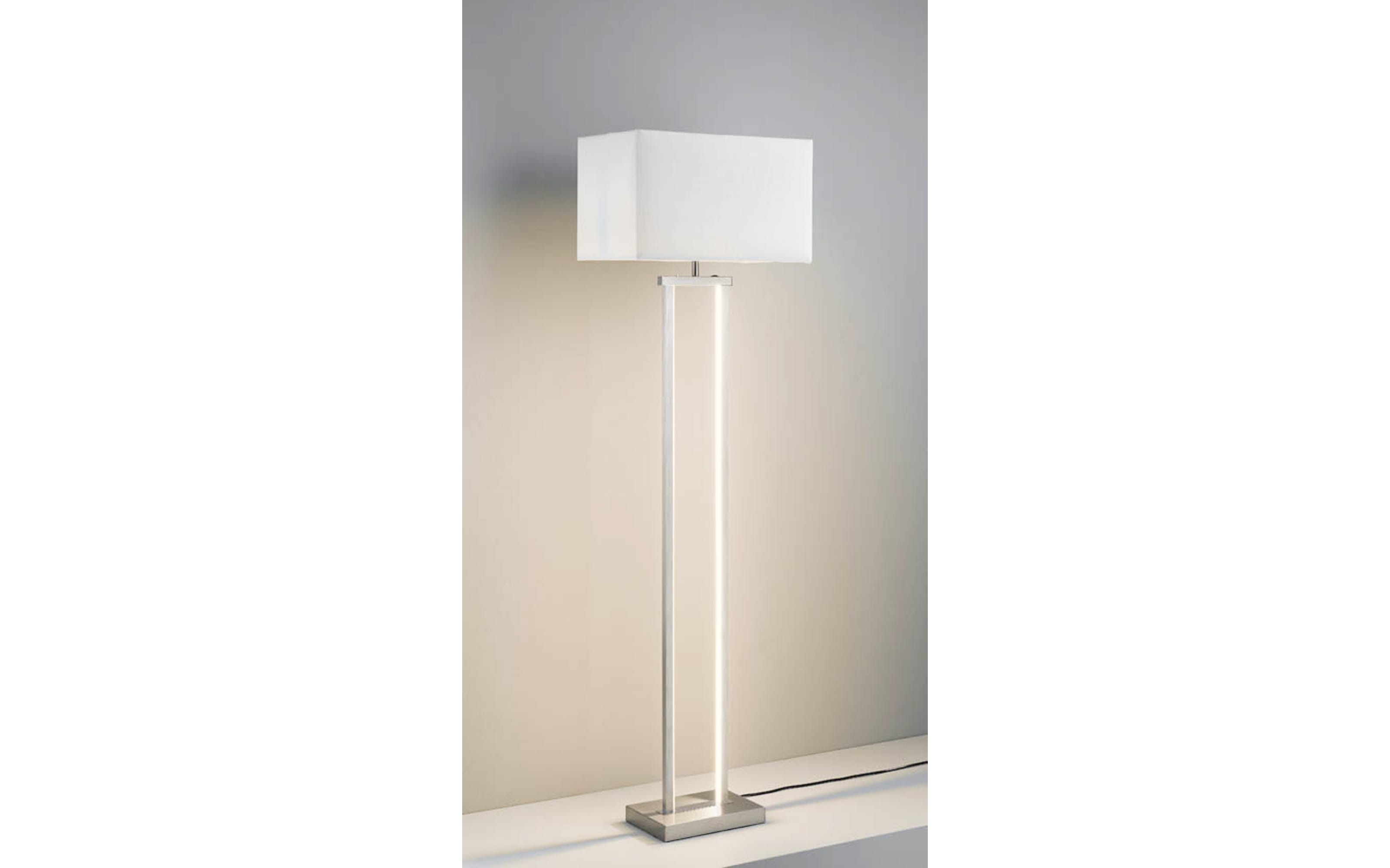 LED-Standleuchte Domo, nickel/weiß, 150 cm