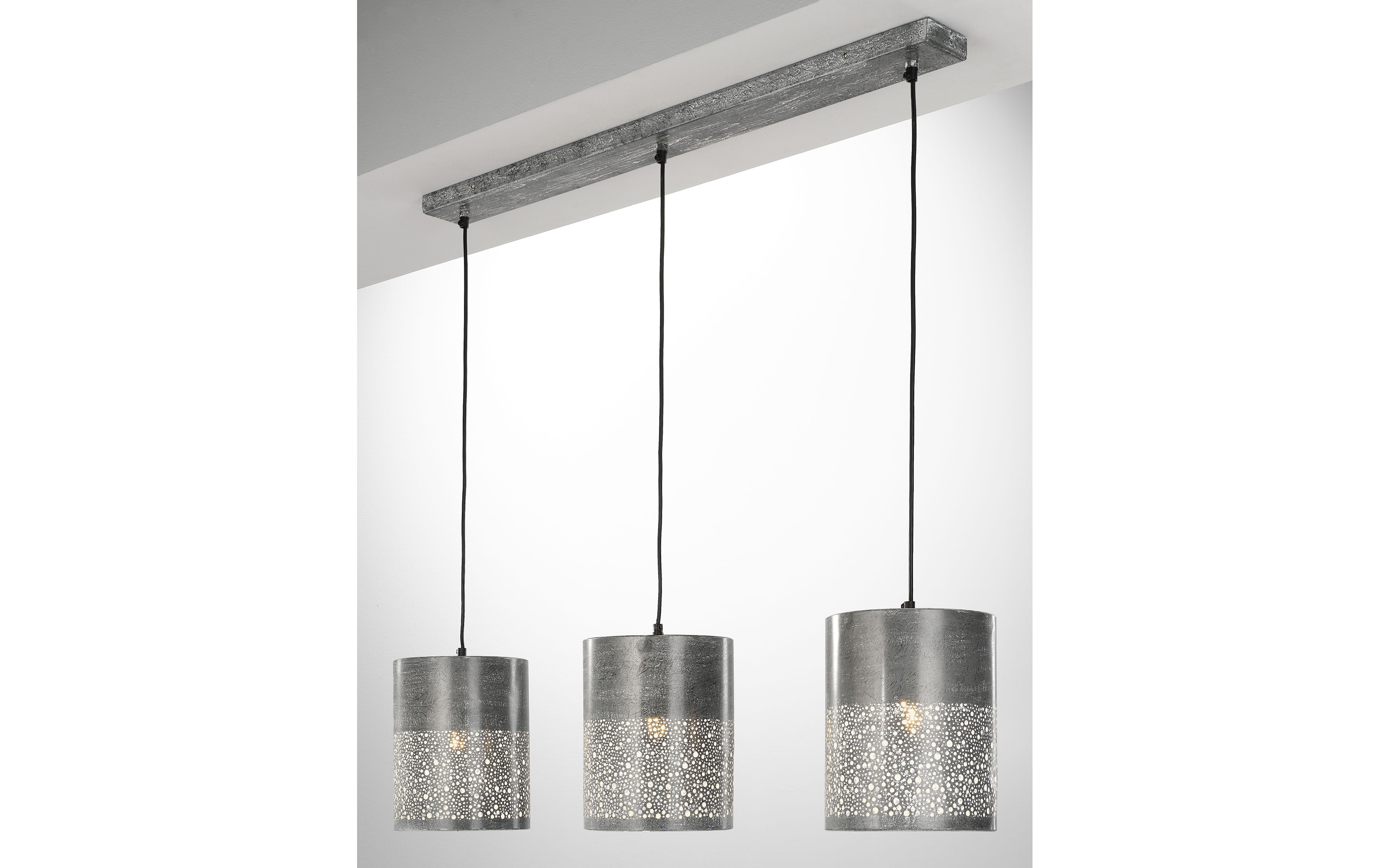 Pendelleuchte Rusty, grau, 100 cm