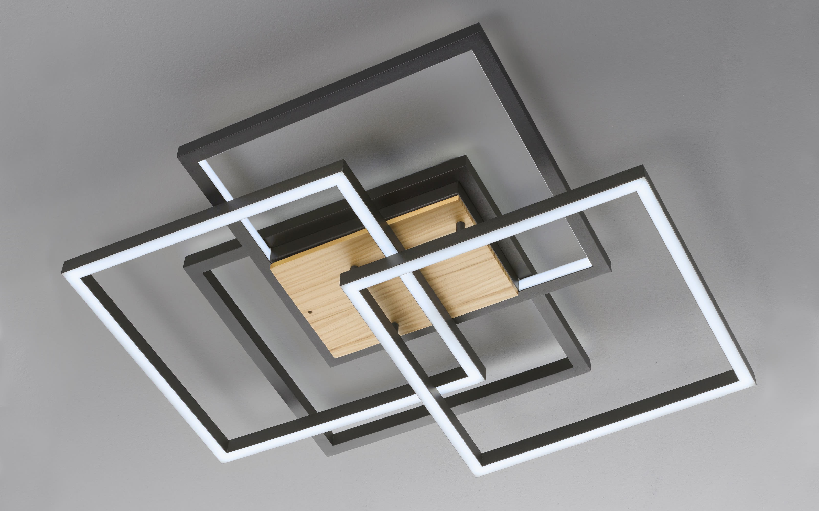 LED-Deckenleuchte Santo, schwarz, 63 cm