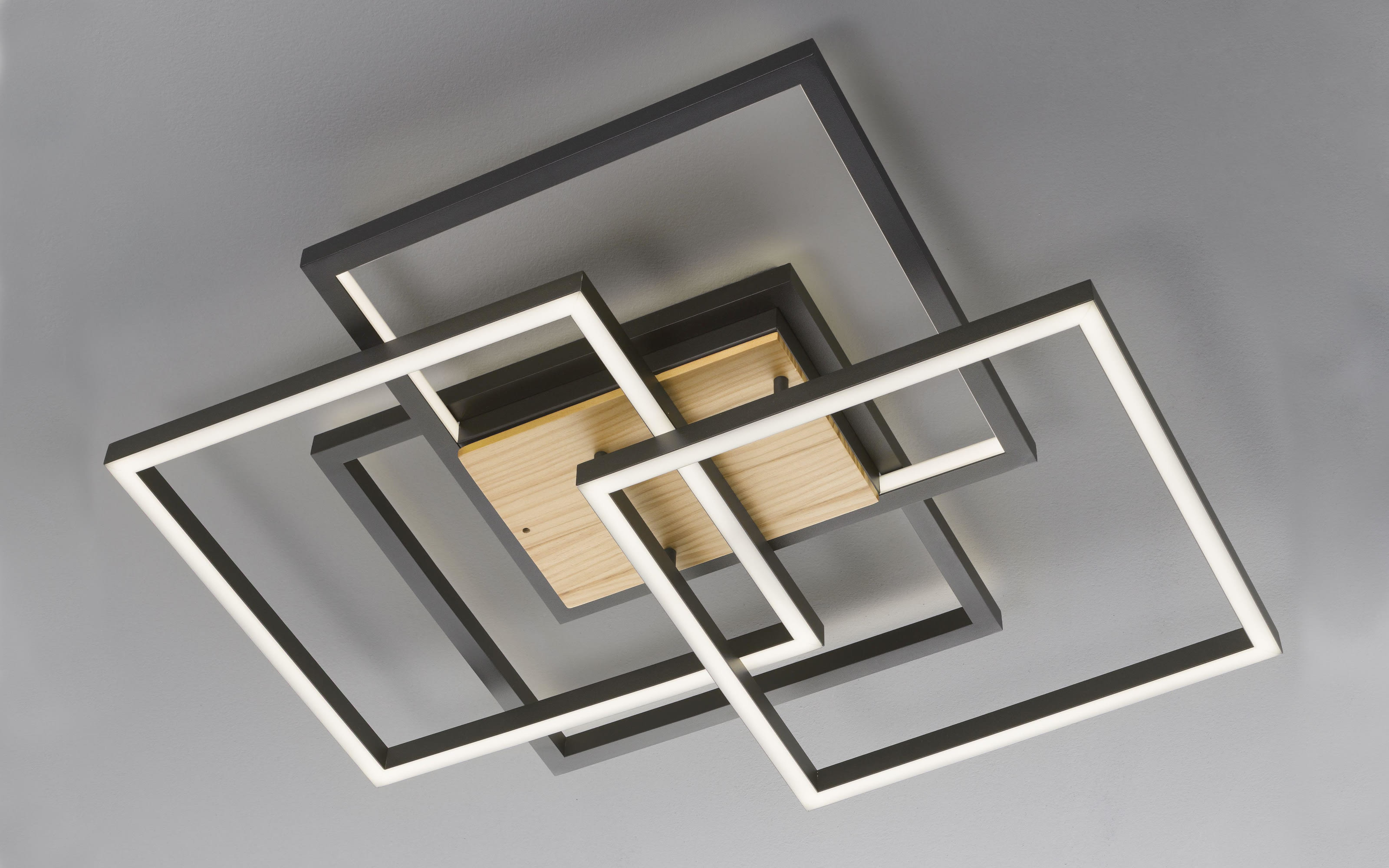LED-Deckenleuchte Santo, schwarz, 63 cm