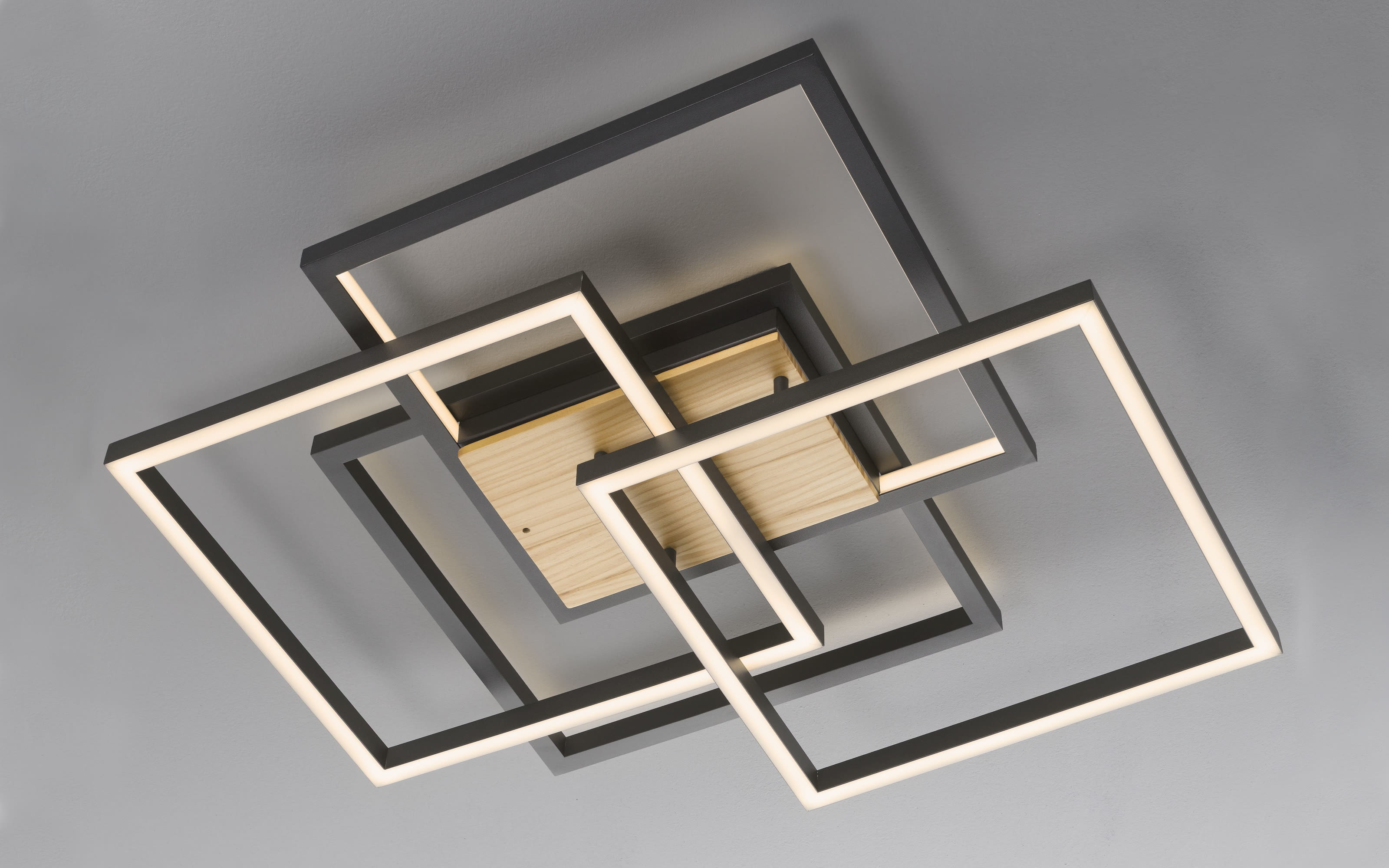 LED-Deckenleuchte Santo, schwarz, 63 cm