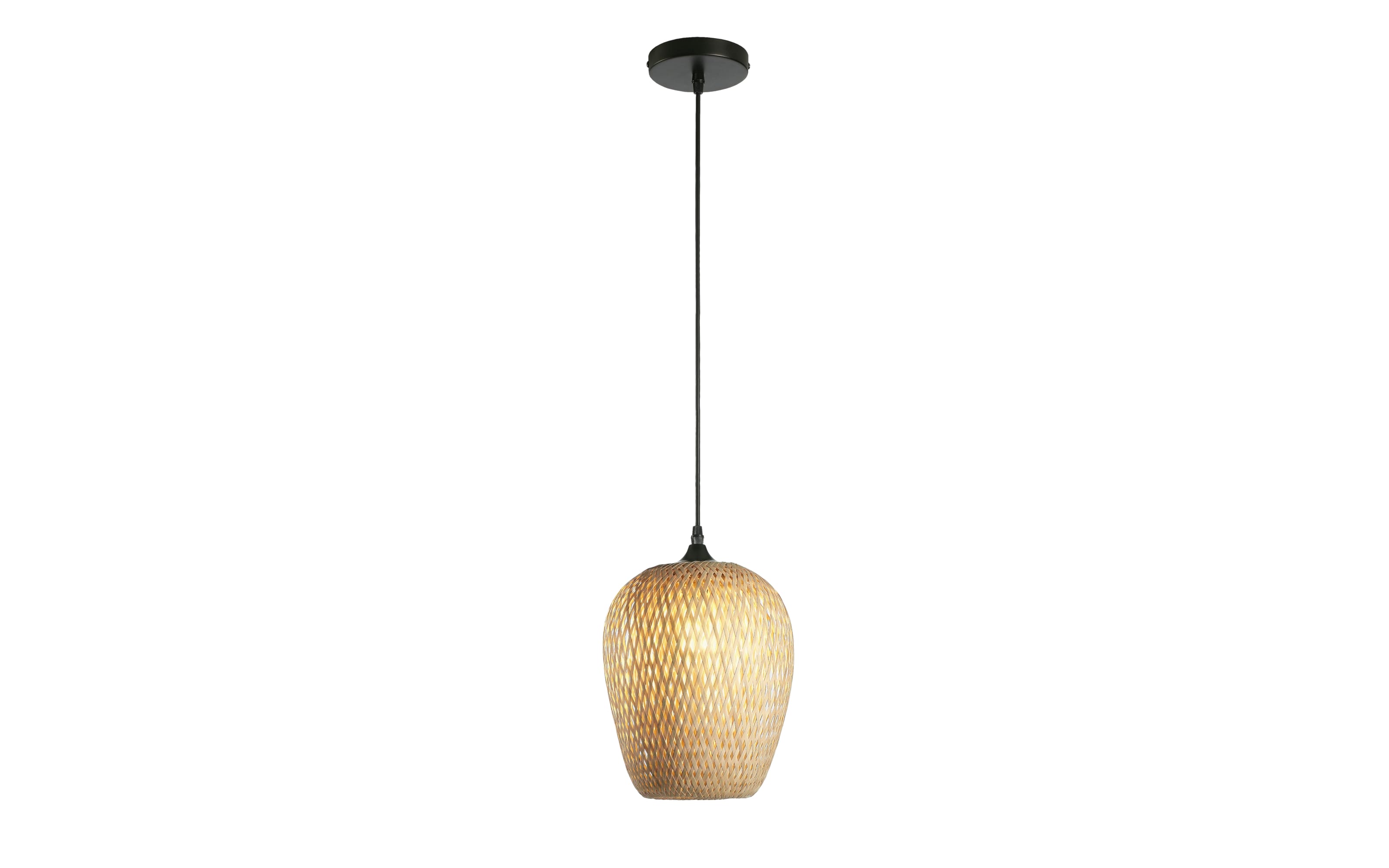 Pendelleuchte Bambou, naturfarbend, 34 cm, oval