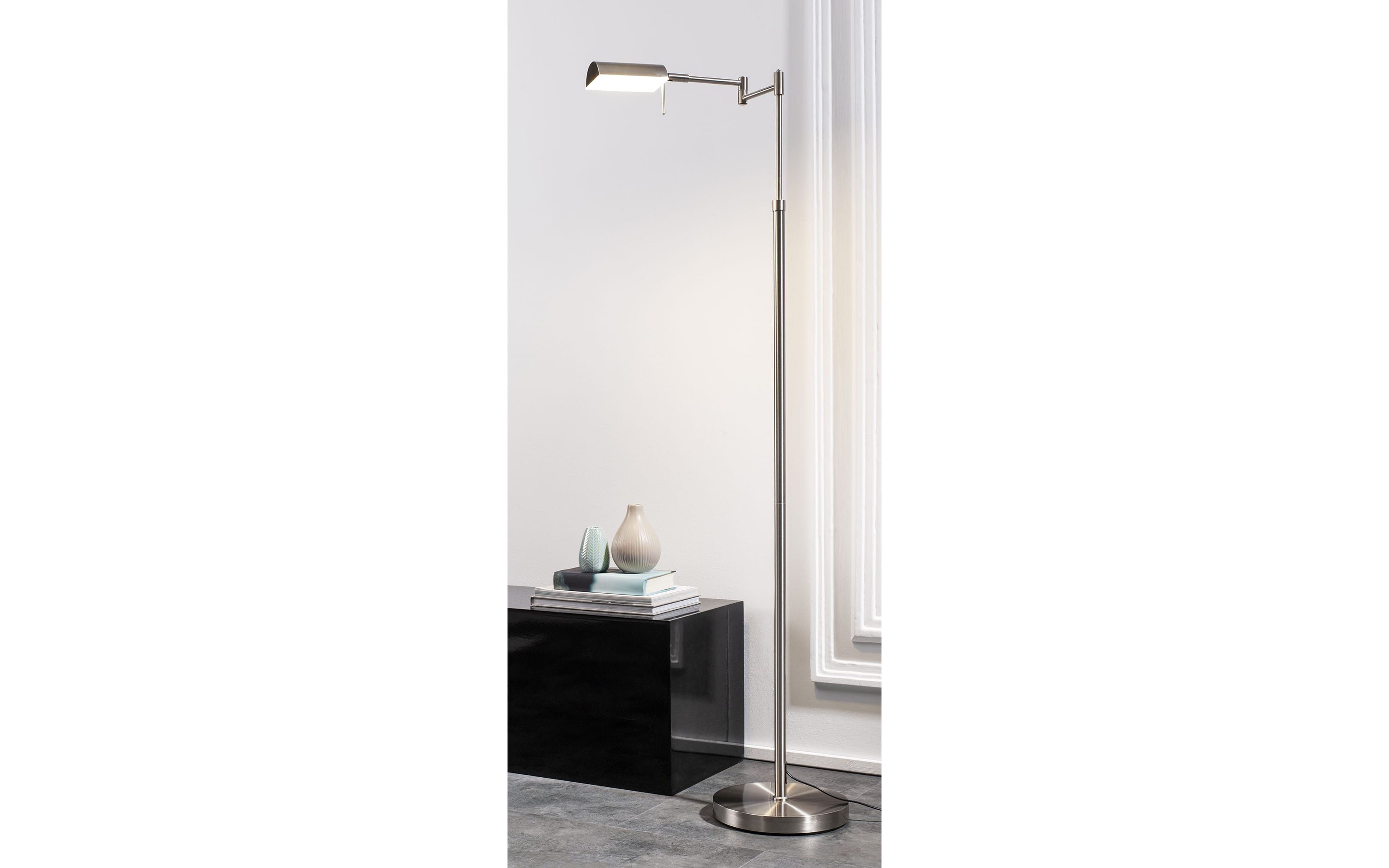LED-Standleuchte Troy, nickel, inkl. Memoryfunktion
