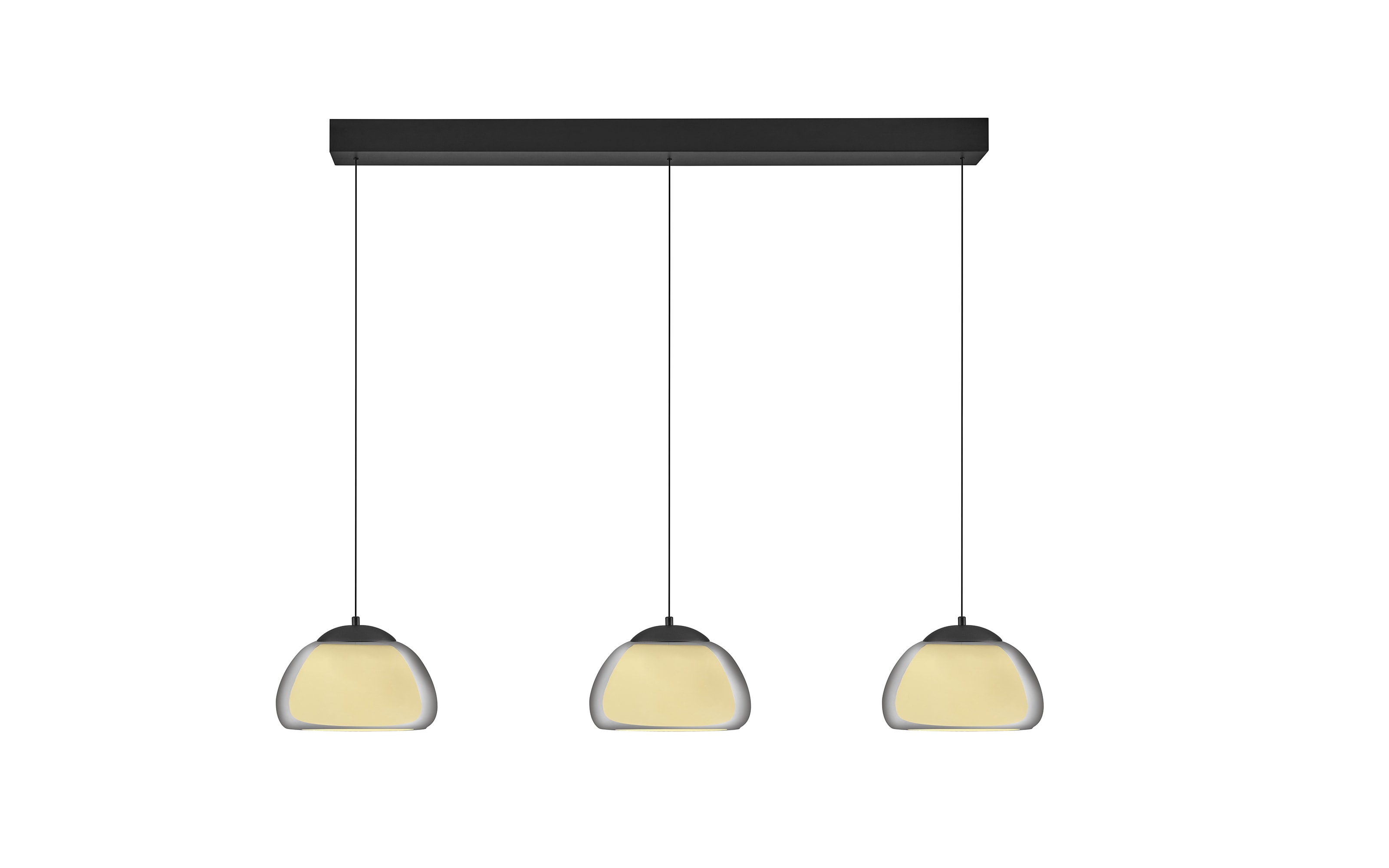 LED-Pendelleuchte Luxxo, grau, 3-flammig, inkl. Fernbedienung 