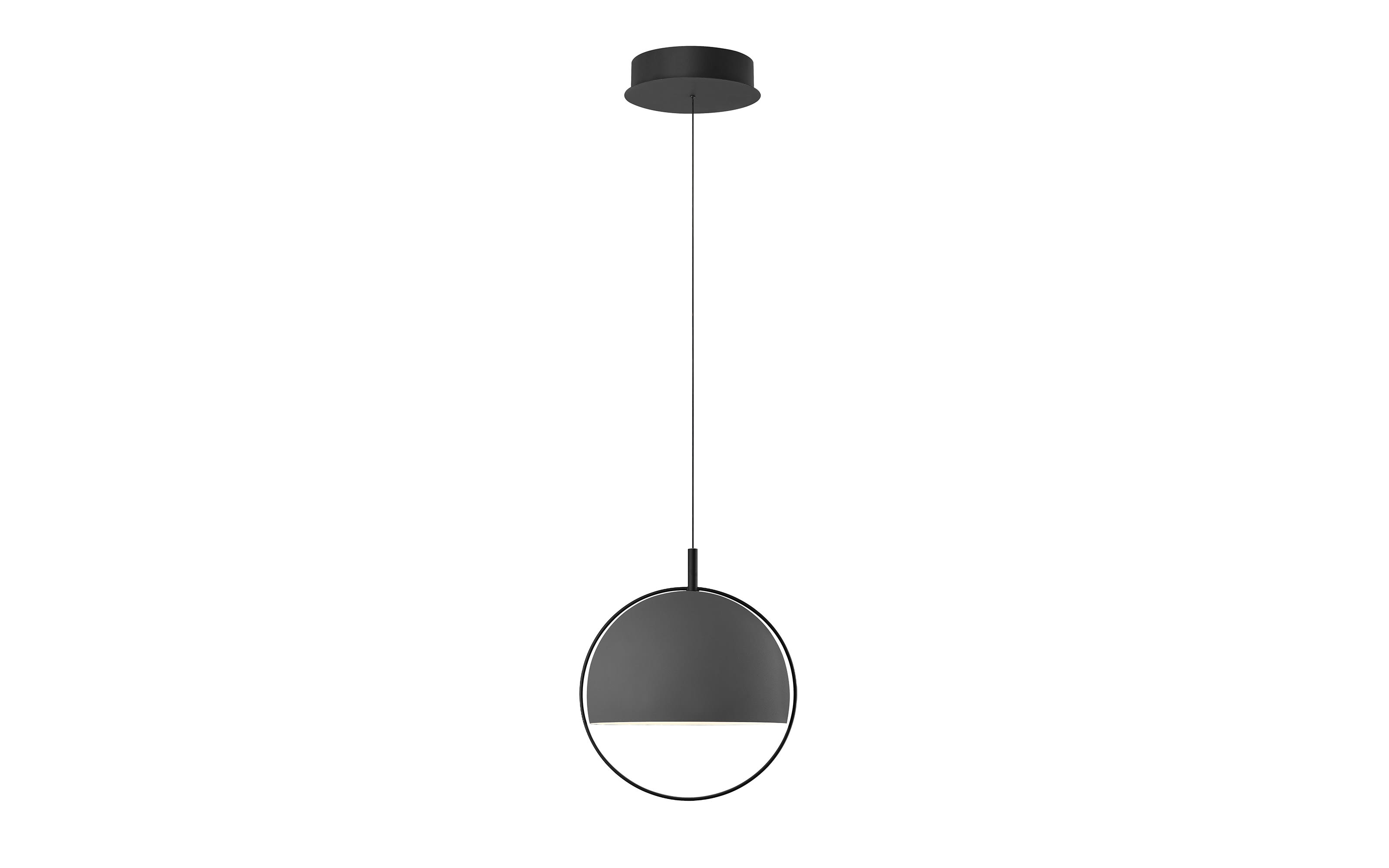 LED-Pendelleuchte Hoop, schwarz, inkl. Fernbedienung