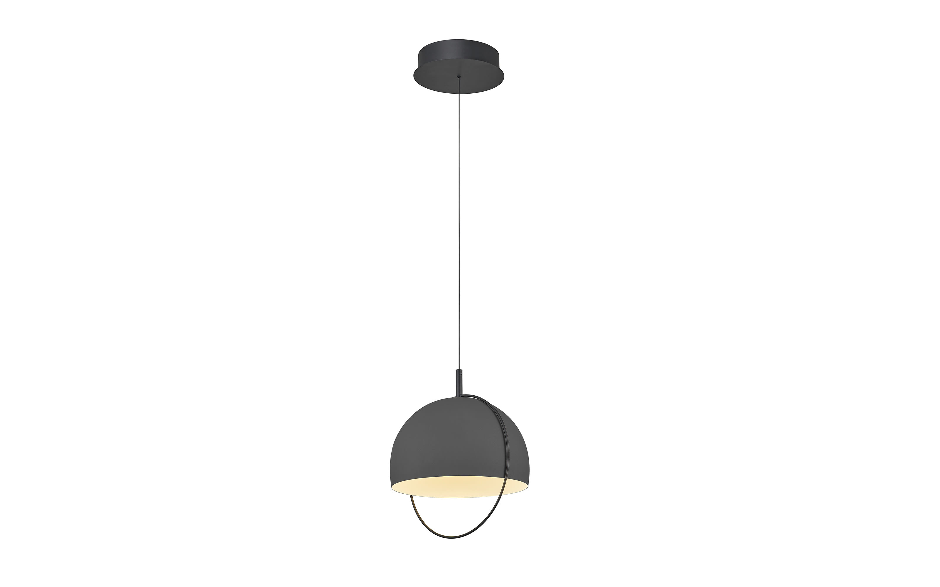 LED-Pendelleuchte Hoop, schwarz, inkl. Fernbedienung