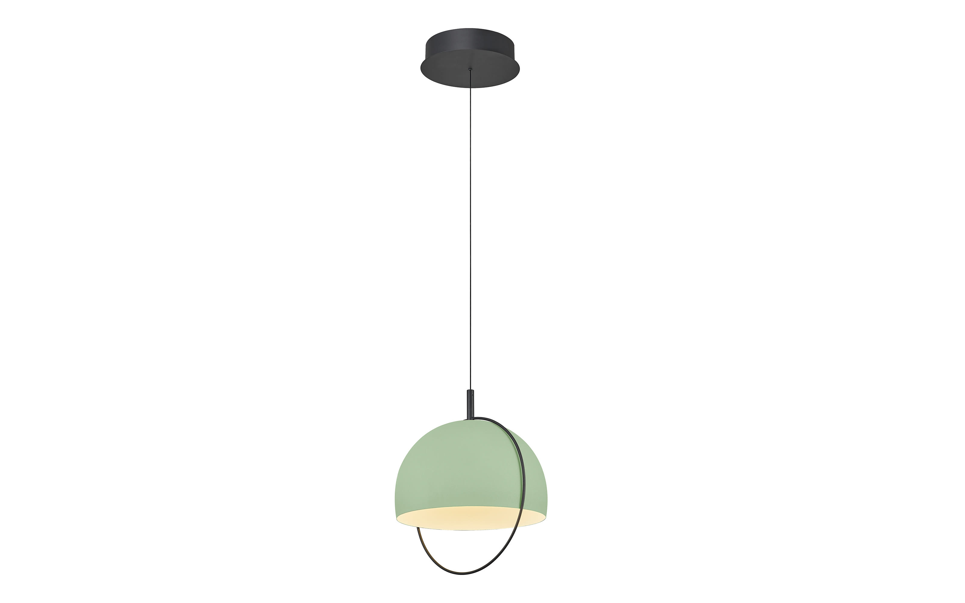 LED-Pendelleuchte Hoop, mintgrün, inkl. Fernbedienung