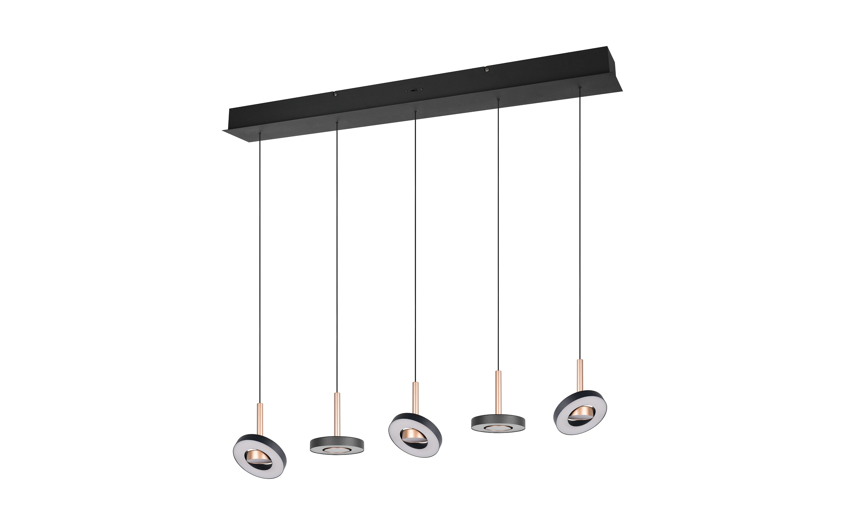 Pendelleuchte Guano, coffee/schwarz, 5-flammig