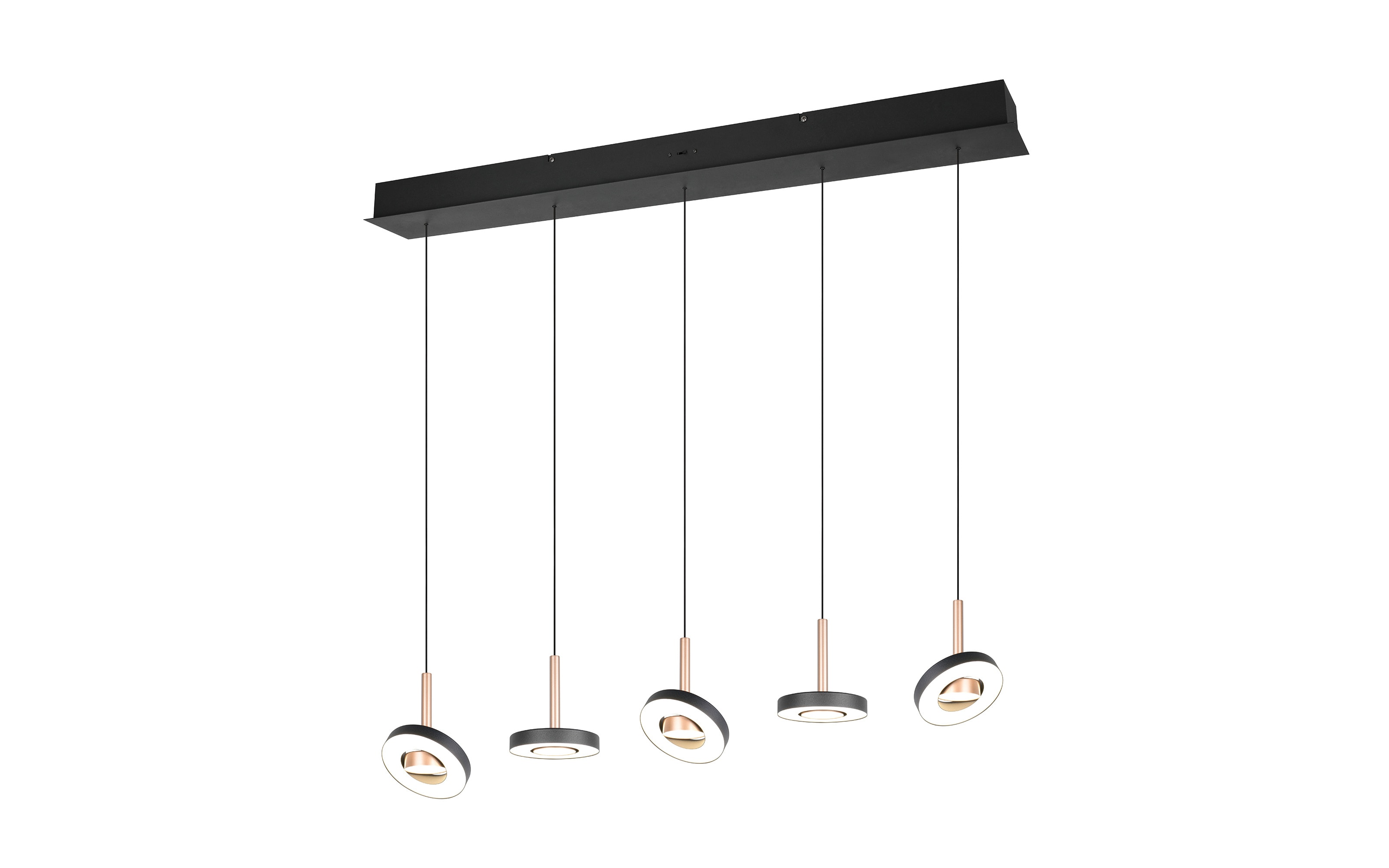 Pendelleuchte Guano, coffee/schwarz, 5-flammig