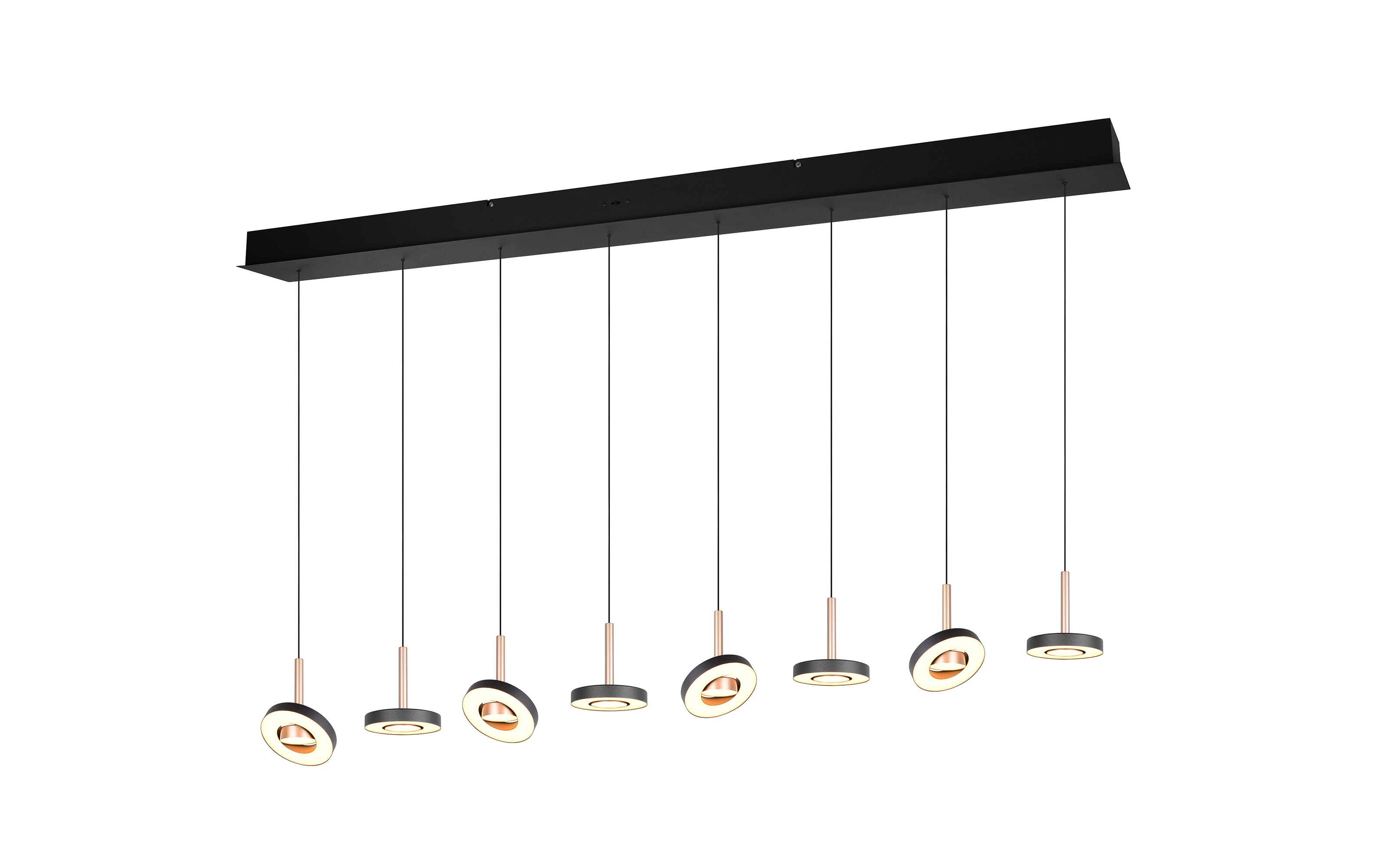 Pendelleuchte Guano, coffee/schwarz, 8-flammig