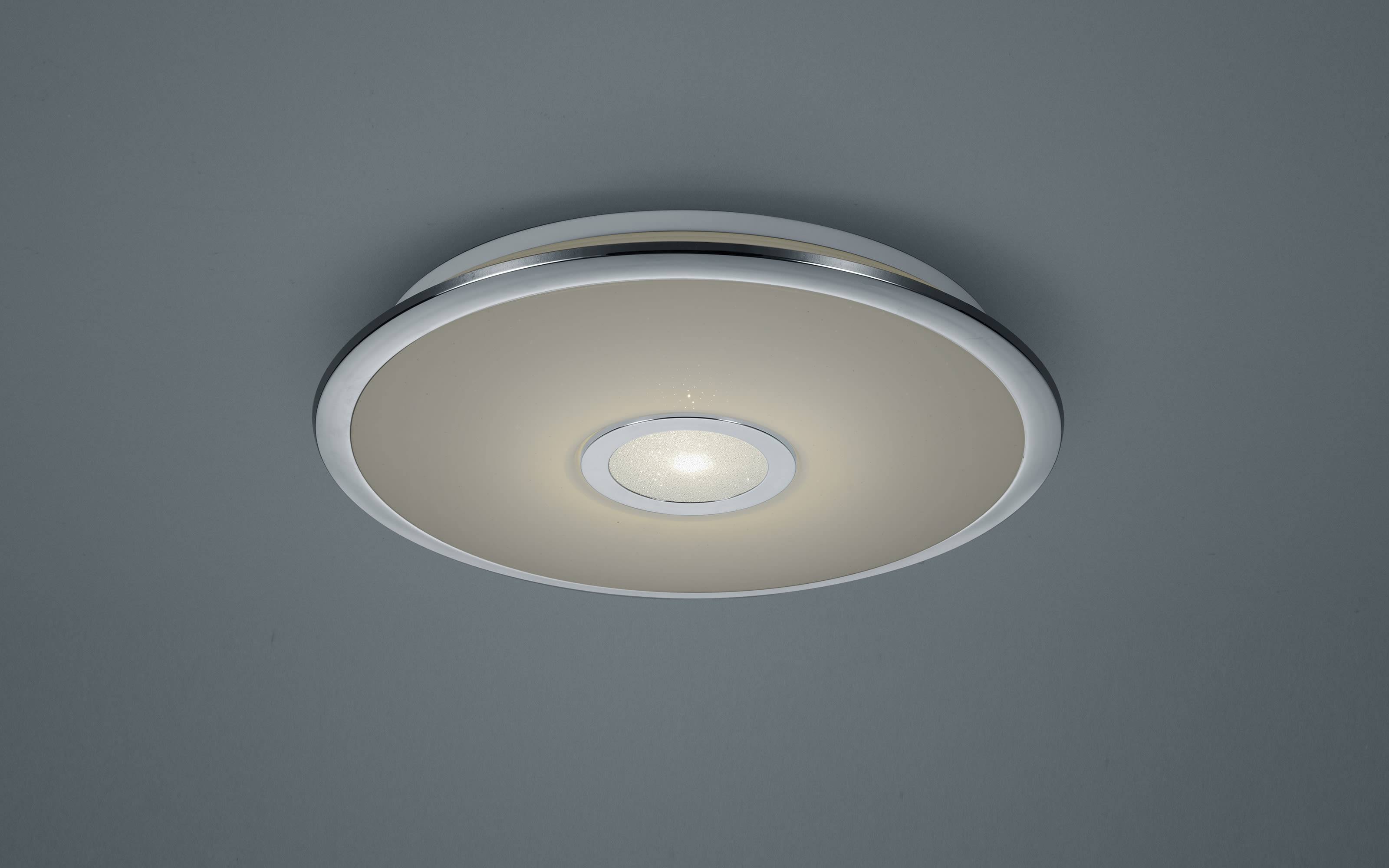 LED-Deckenleuchte Osaka, chromfarbig, 42 cm