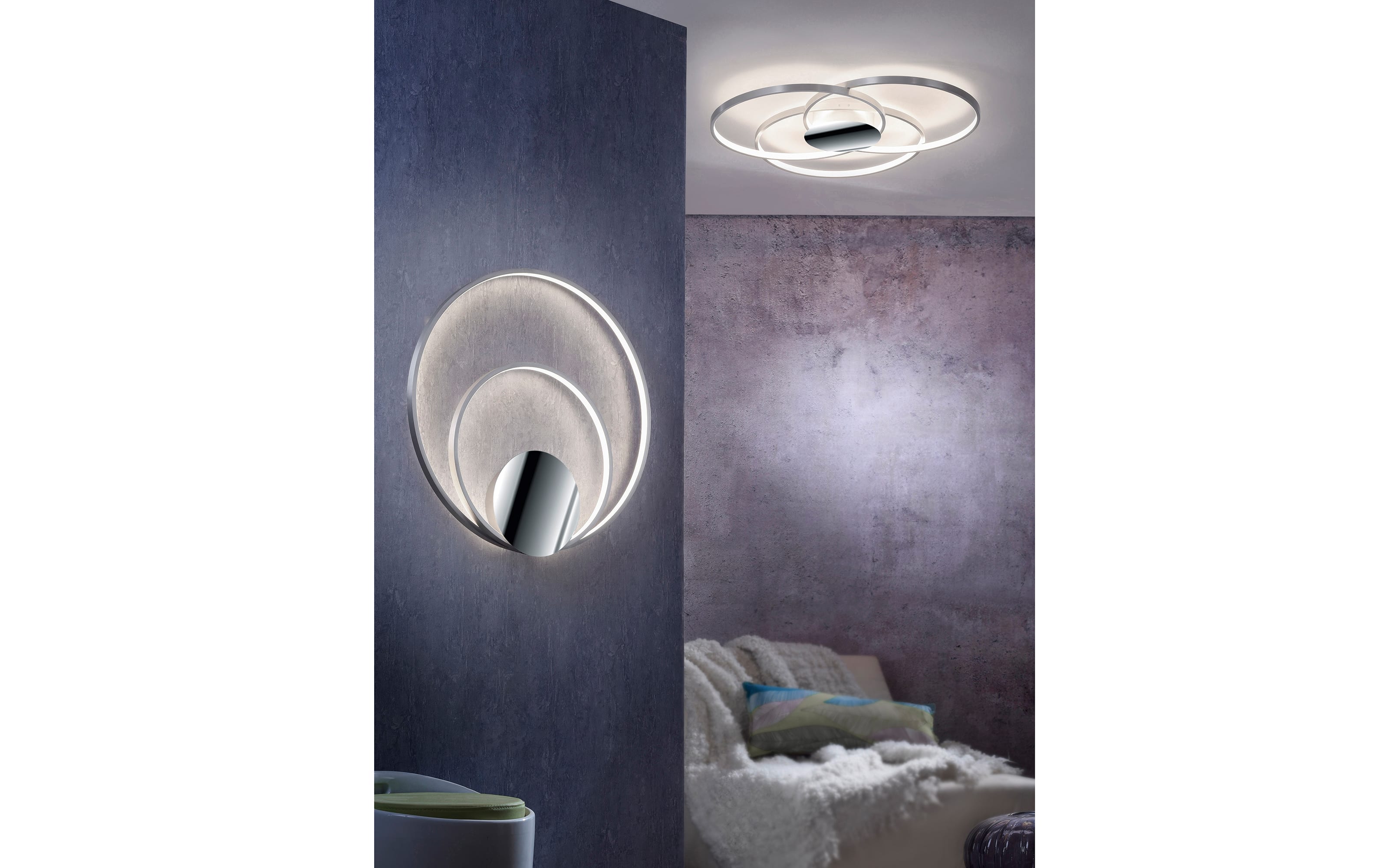 LED-Deckenleuchte Sedona, chromfarbig, 80 cm