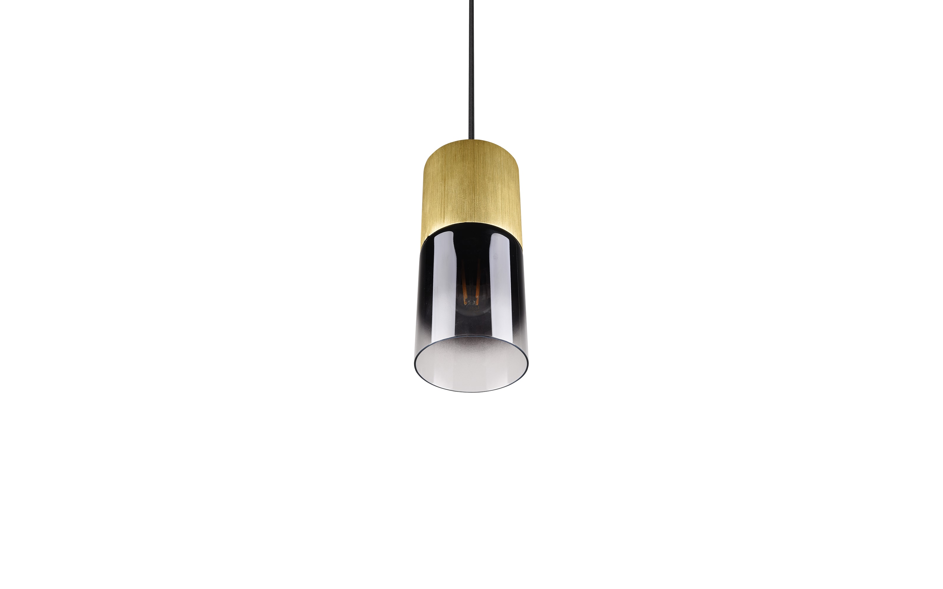 Pendelleuchte Robin, messing/rauchfarbig, 1-flammig, 10 cm