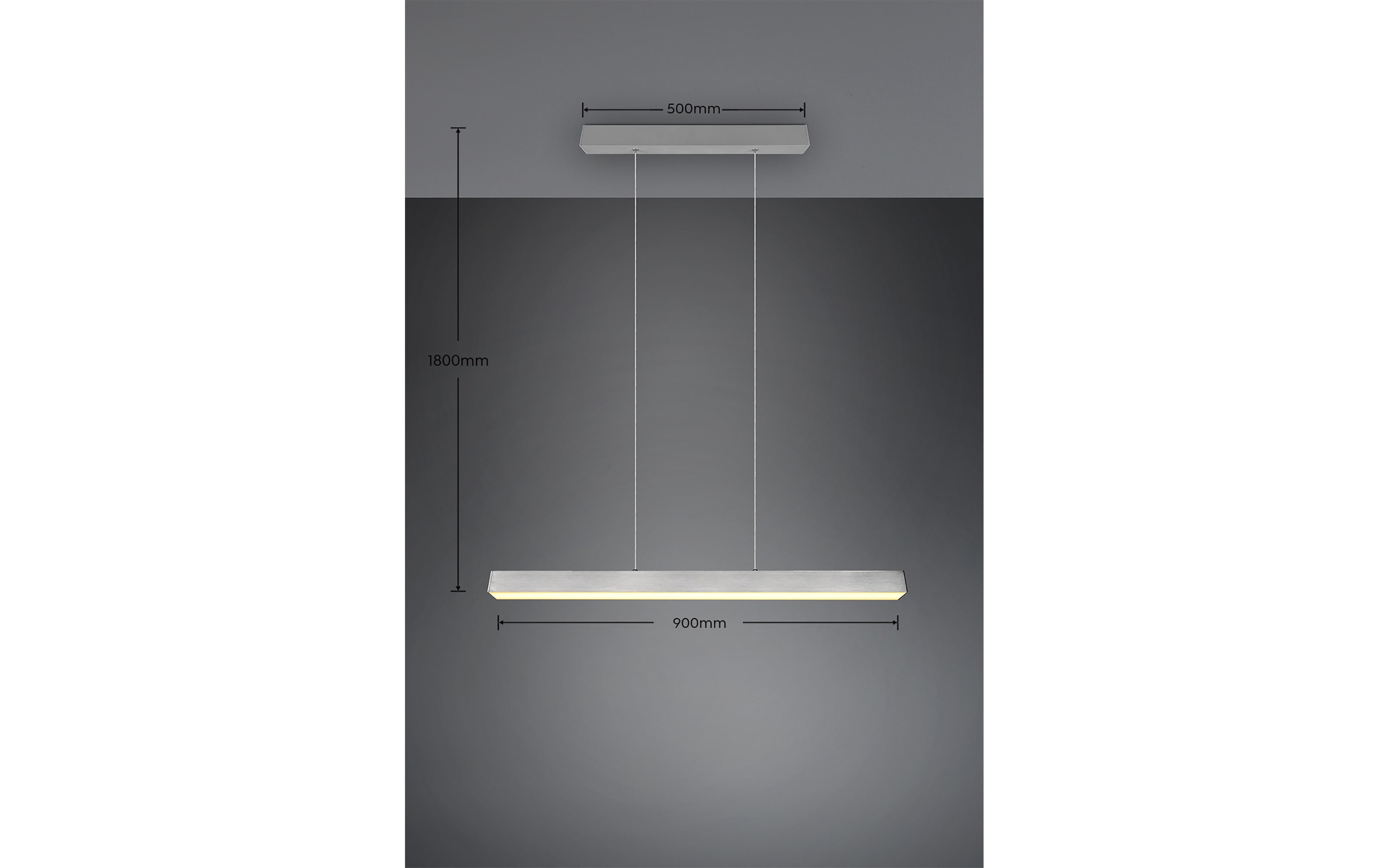 LED-Pendelleuchte DUOline in nickel matt, 90 cm