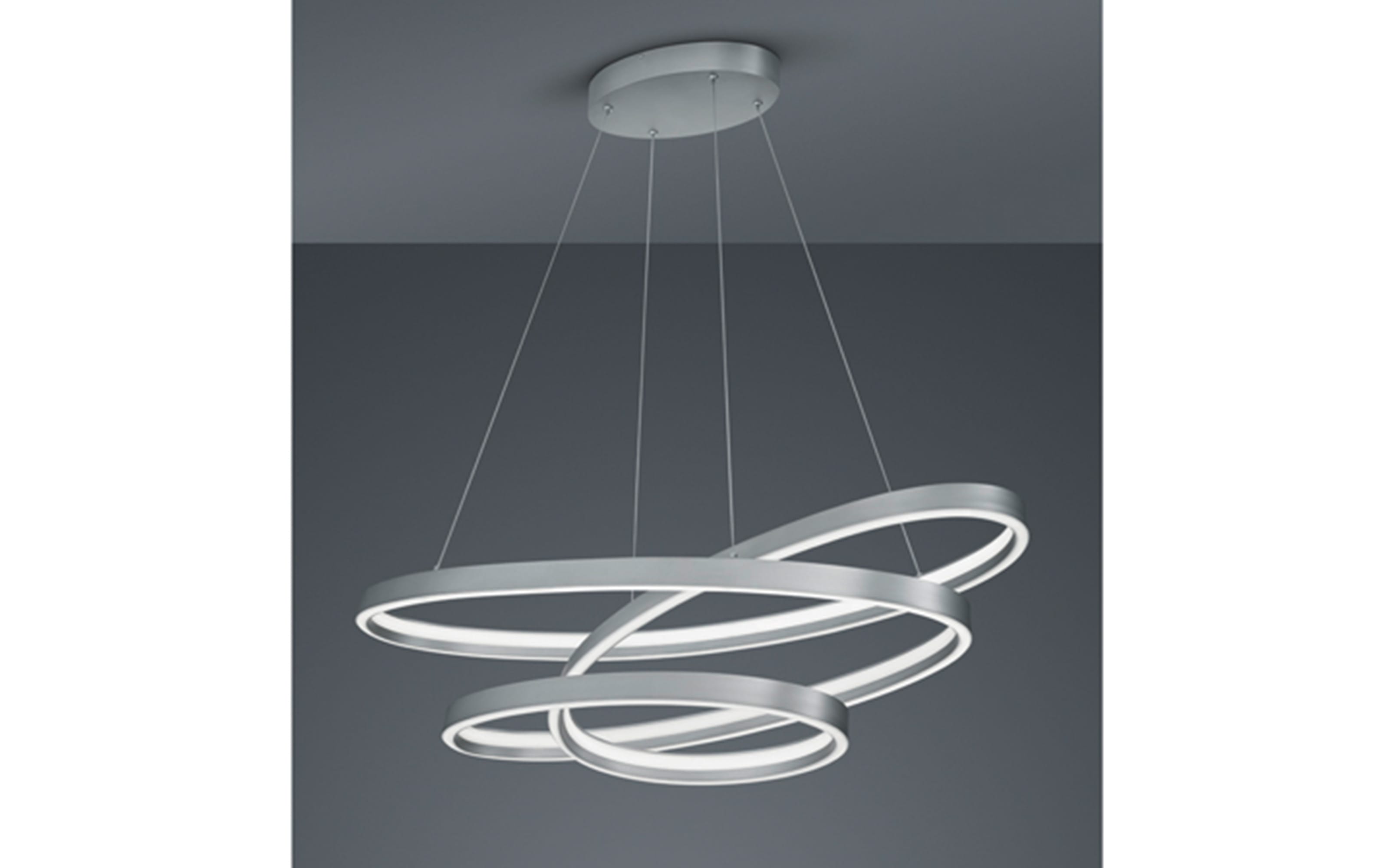 LED-Pendelleuchte Cinque Ciola, nickel, 115 cm