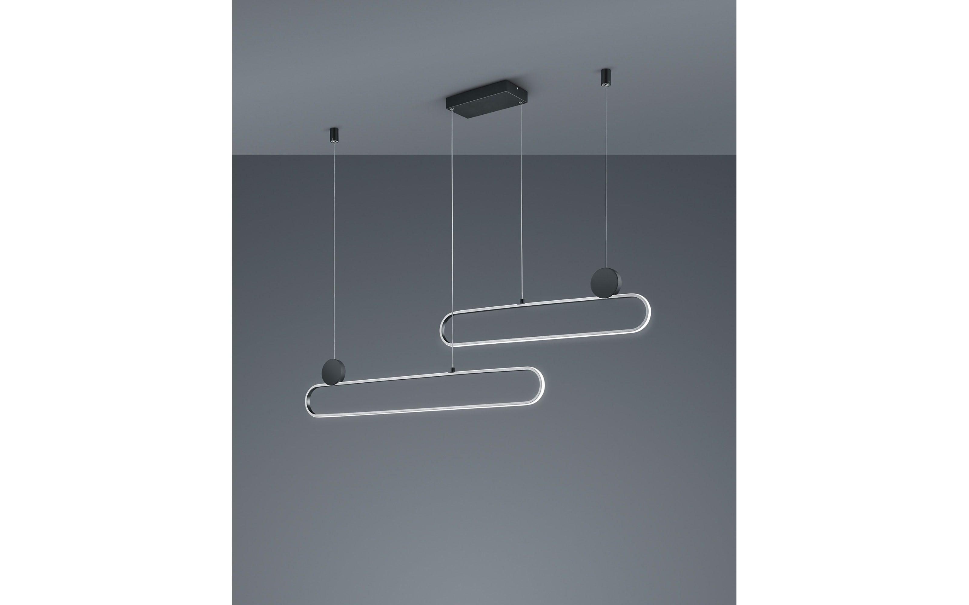 LED-Pendelleuchte CCT Grant, aluminium gebürstet/schwarz, 138 cm