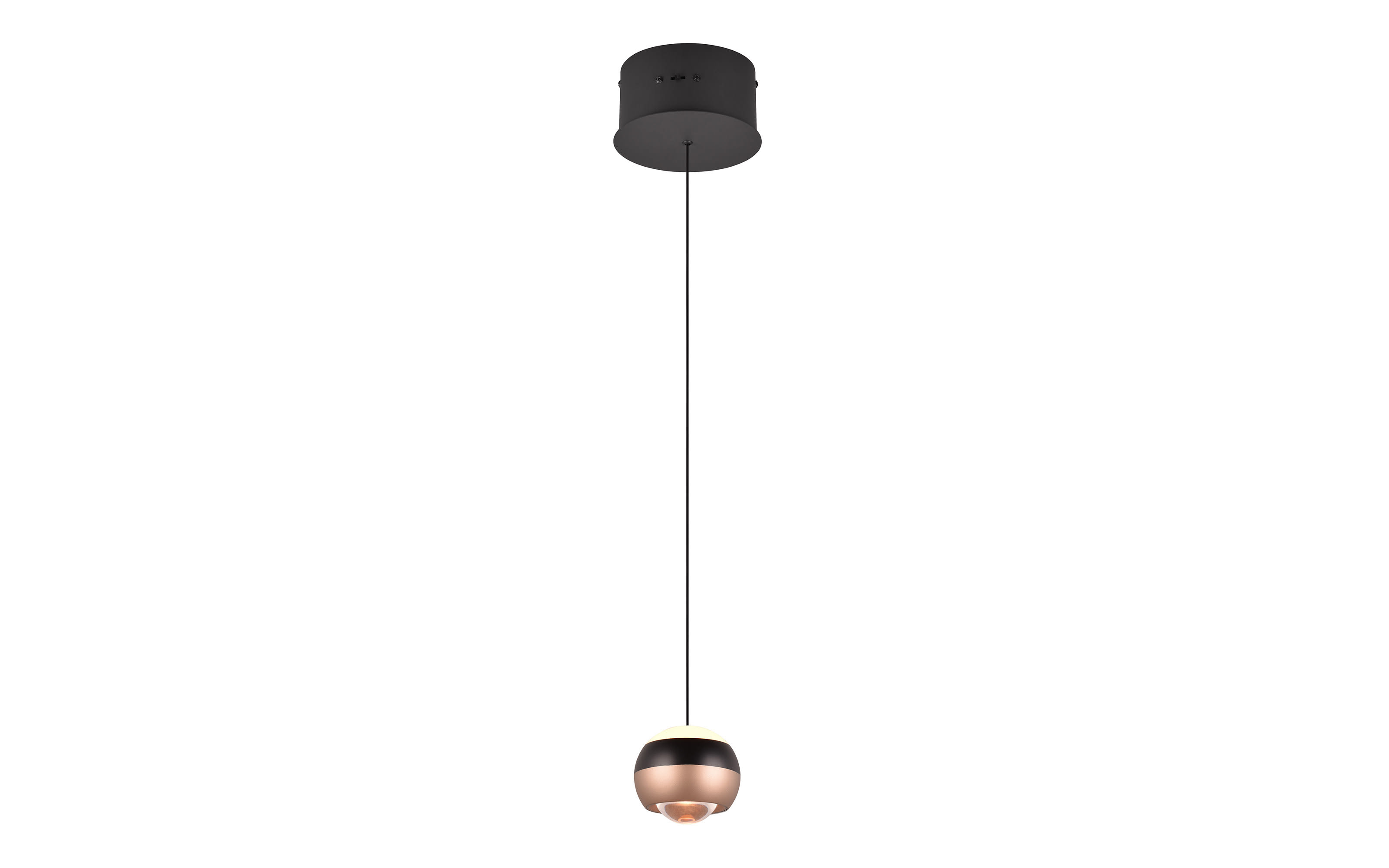 LED-Pendelleuchte Orbit, schwarz/coffee, 1-flammig, 15,5 cm, inkl. Dimmfunktion