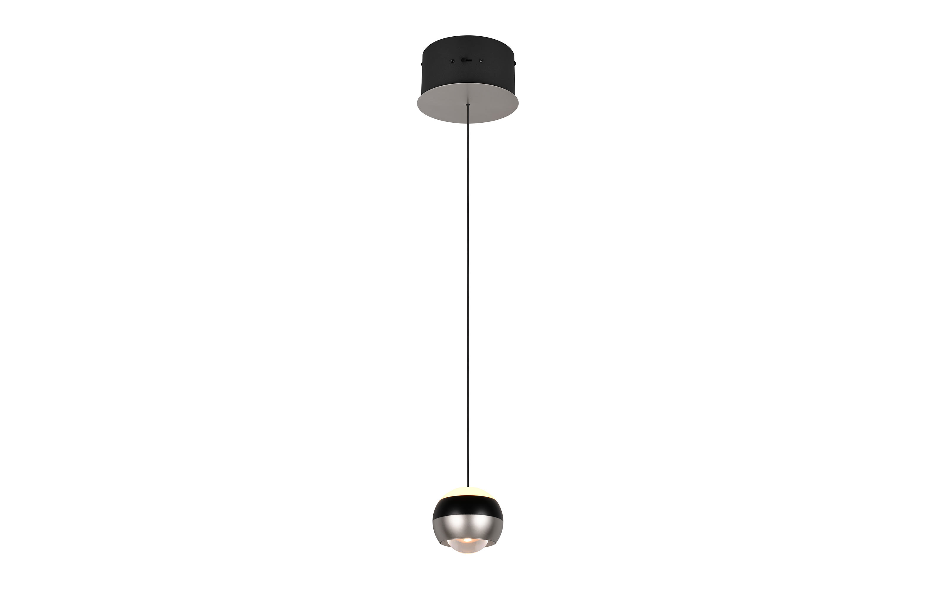 LED-Pendelleuchte Orbit, schwarz/nickel, 1-flammig, 15,5 cm, inkl. Dimmfunktion