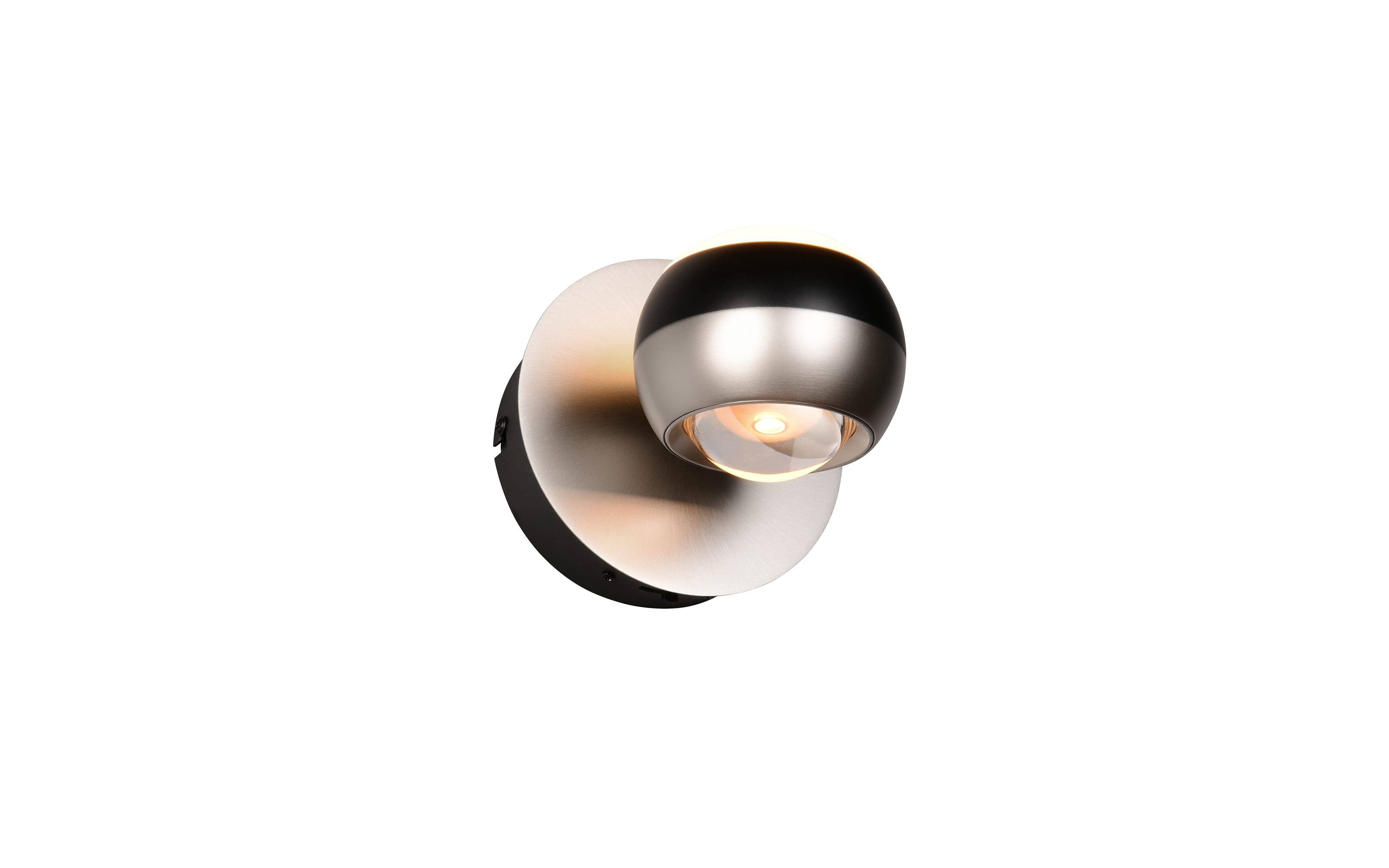 LED-Wandleuchte Orbit, schwarz/nickel, 1-flammig, 15,5 cm, inkl. Dimmfunktion